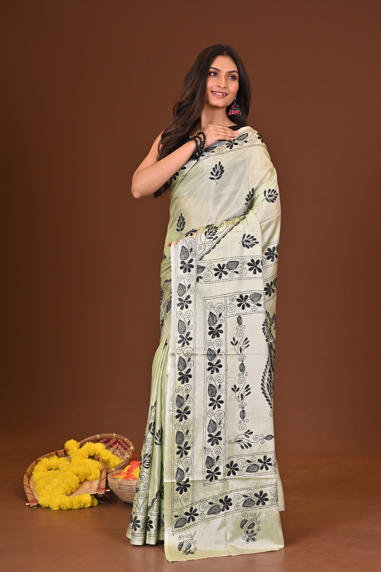 Ankurika Blended Silk Kantha Saree Thumbnail