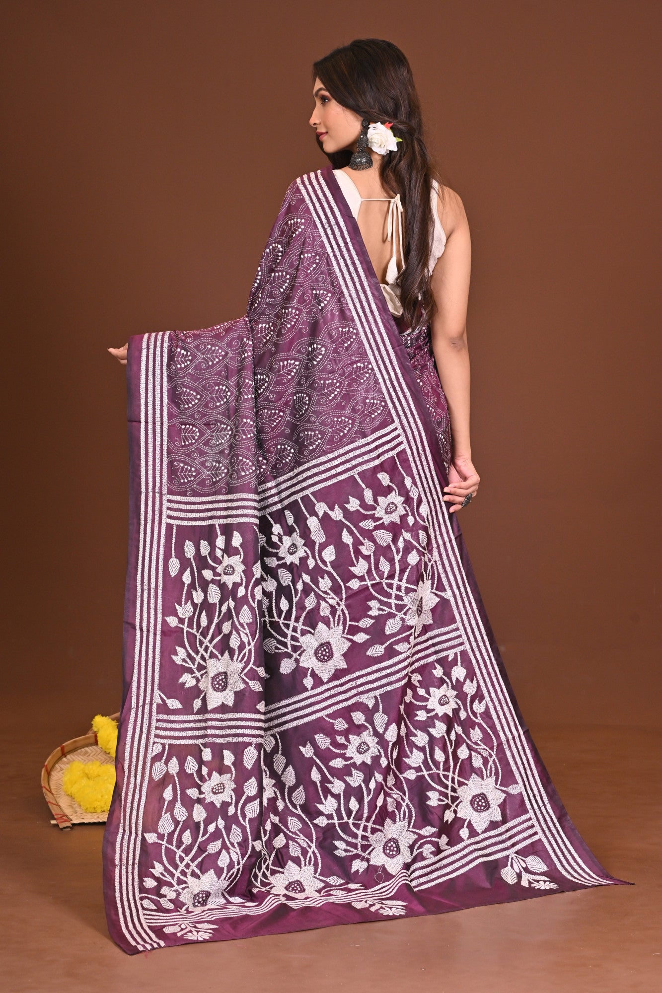 ARUNIMA BLENDED SILK KANTHA SAREE Thumbnail
