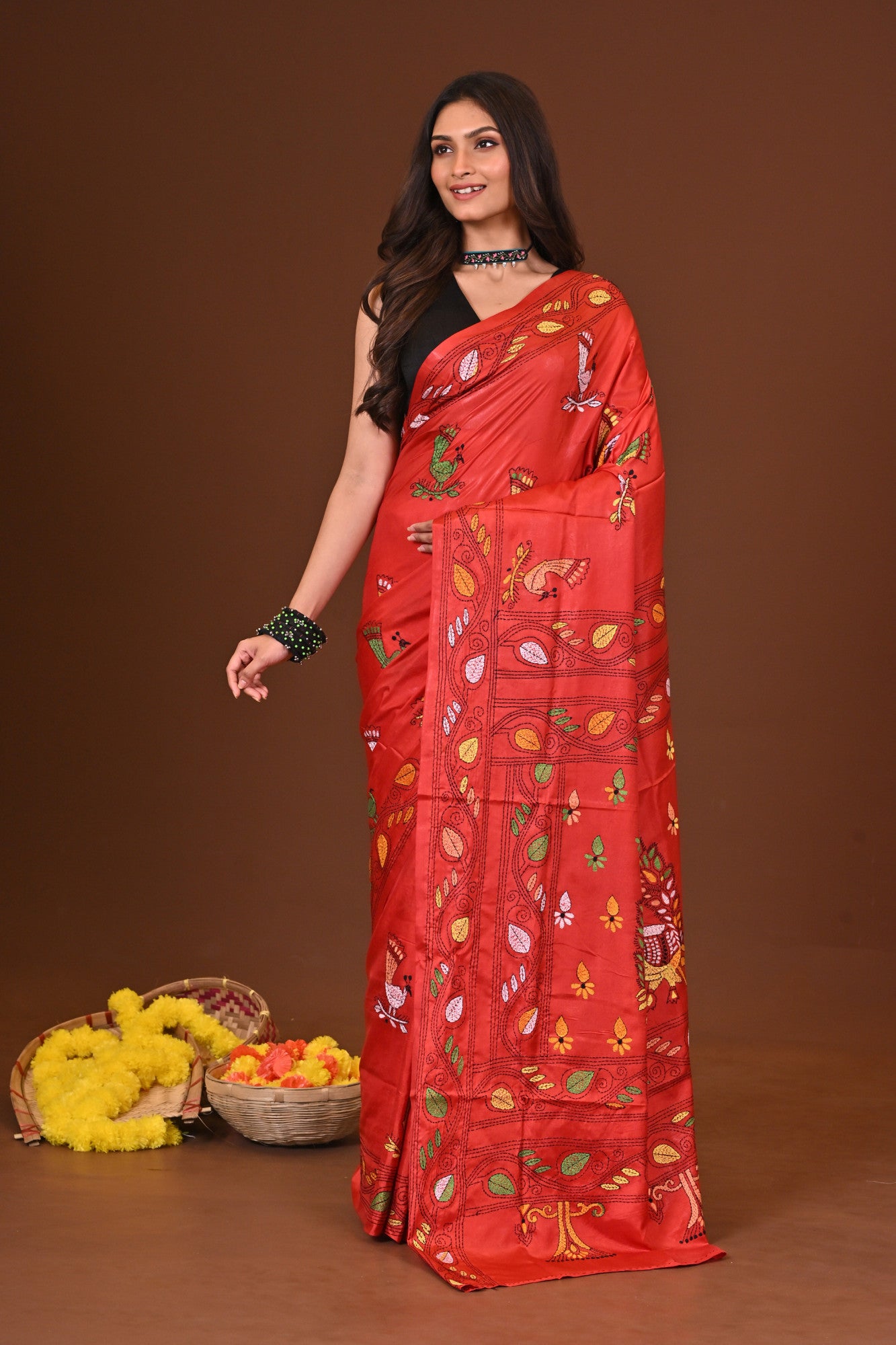 Ashapuri Blended Silk Kantha Saree Thumbnail