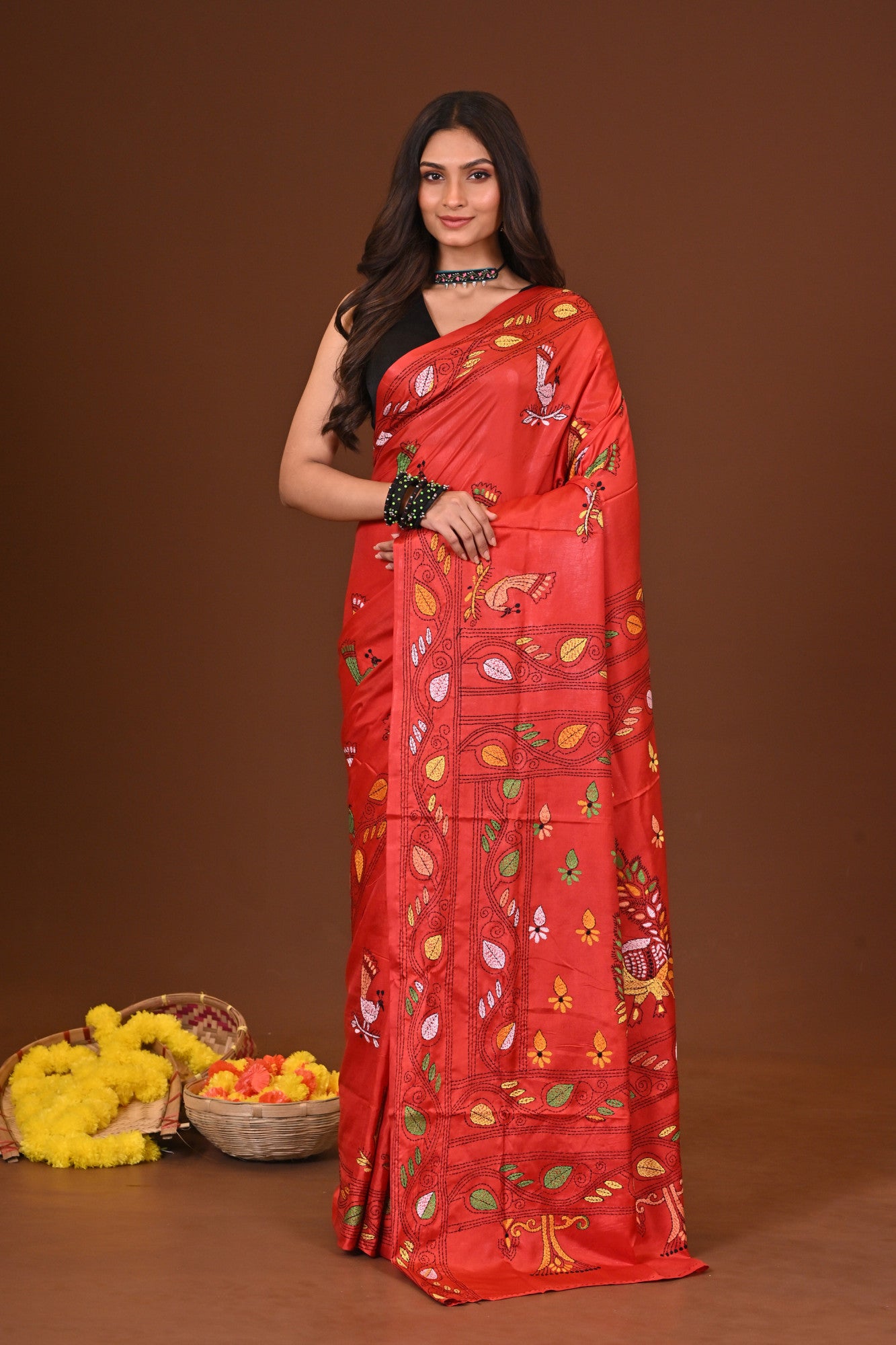 Ashapuri Blended Silk Kantha Saree Thumbnail