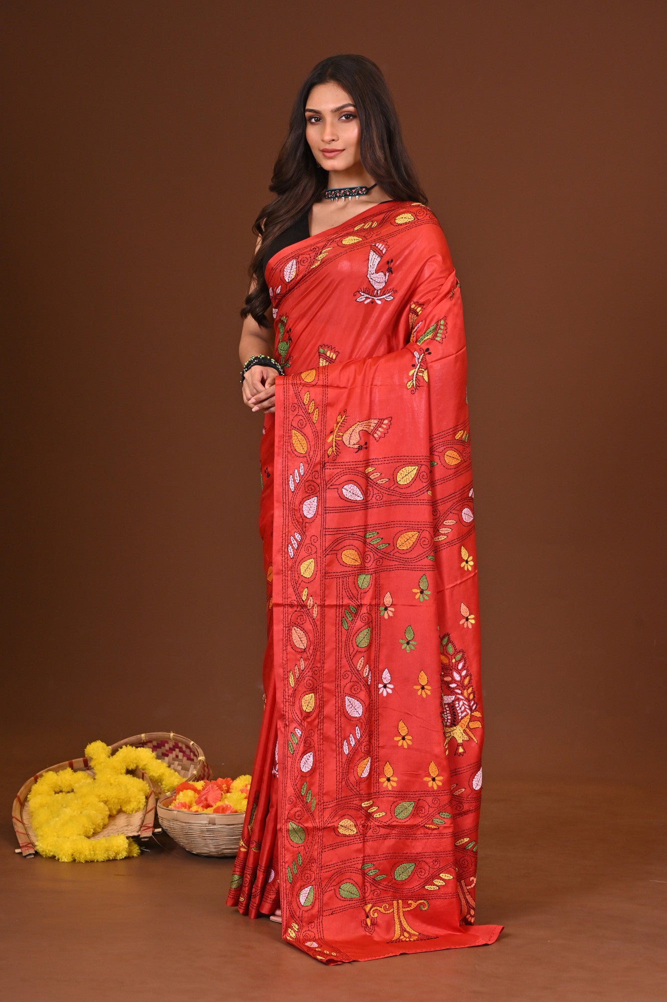 Ashapuri Blended Silk Kantha Saree Thumbnail