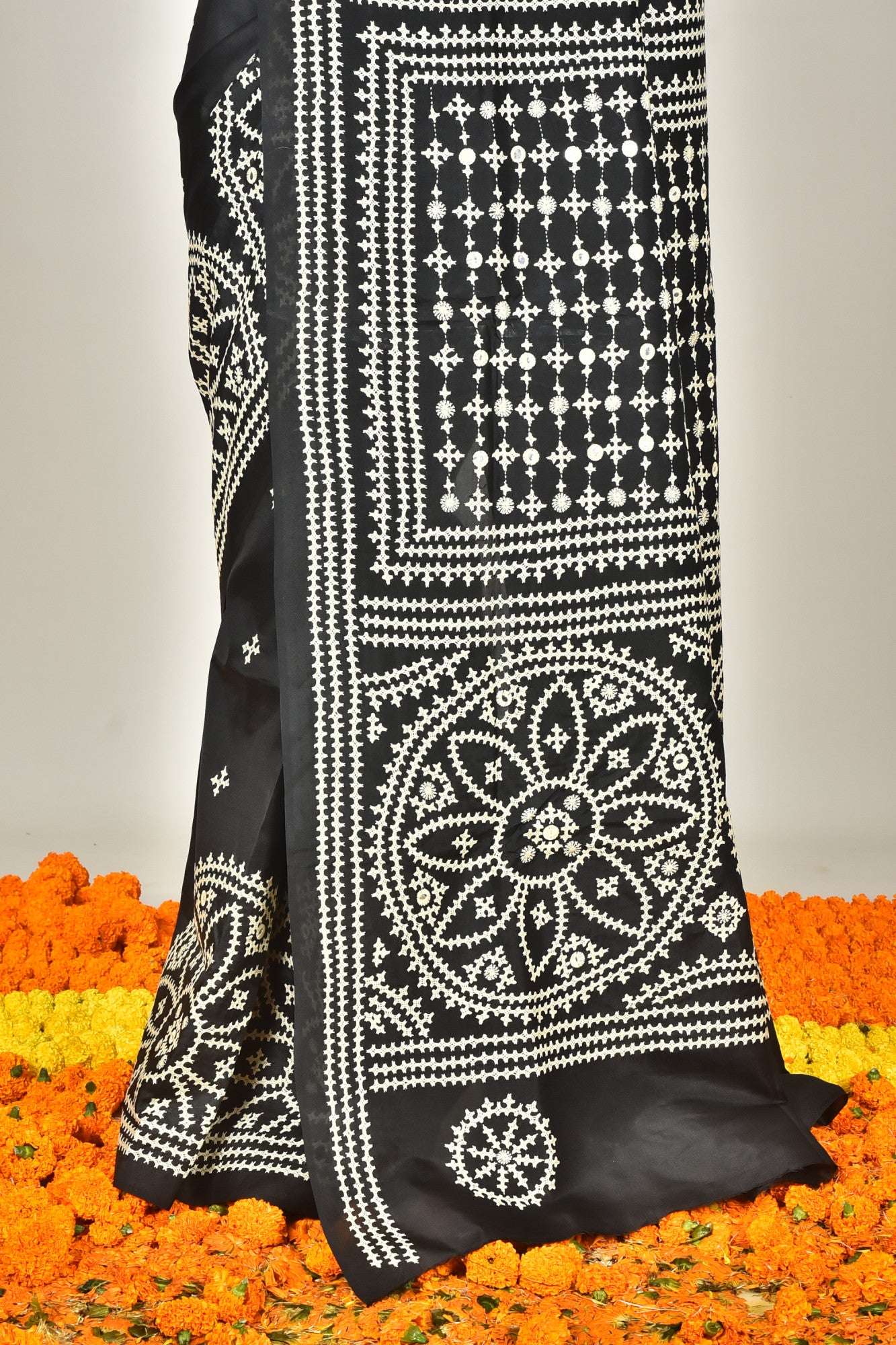 BANGALORE SILK BATIK KANTHA SAREE Thumbnail