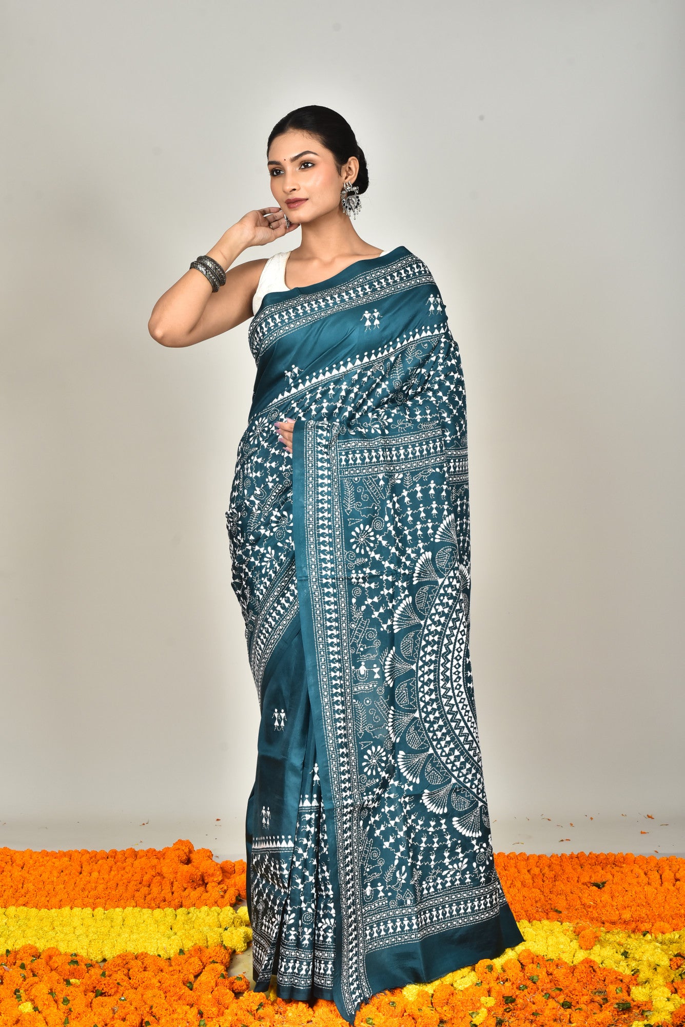 BANGALORE SILK GUJRATI STITCH SAREE
