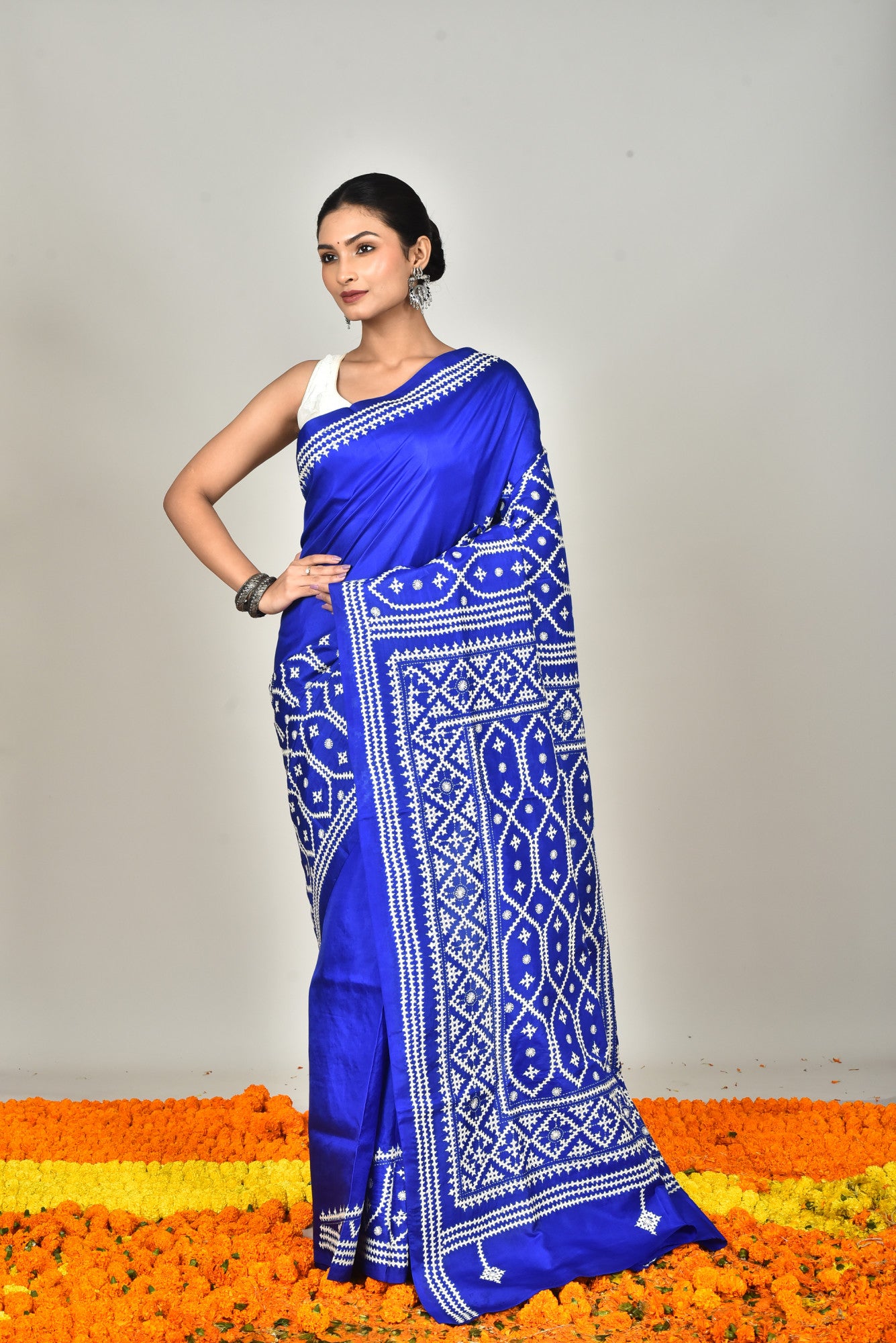 BANGALORE SILK GUJRATI STITCH SAREE