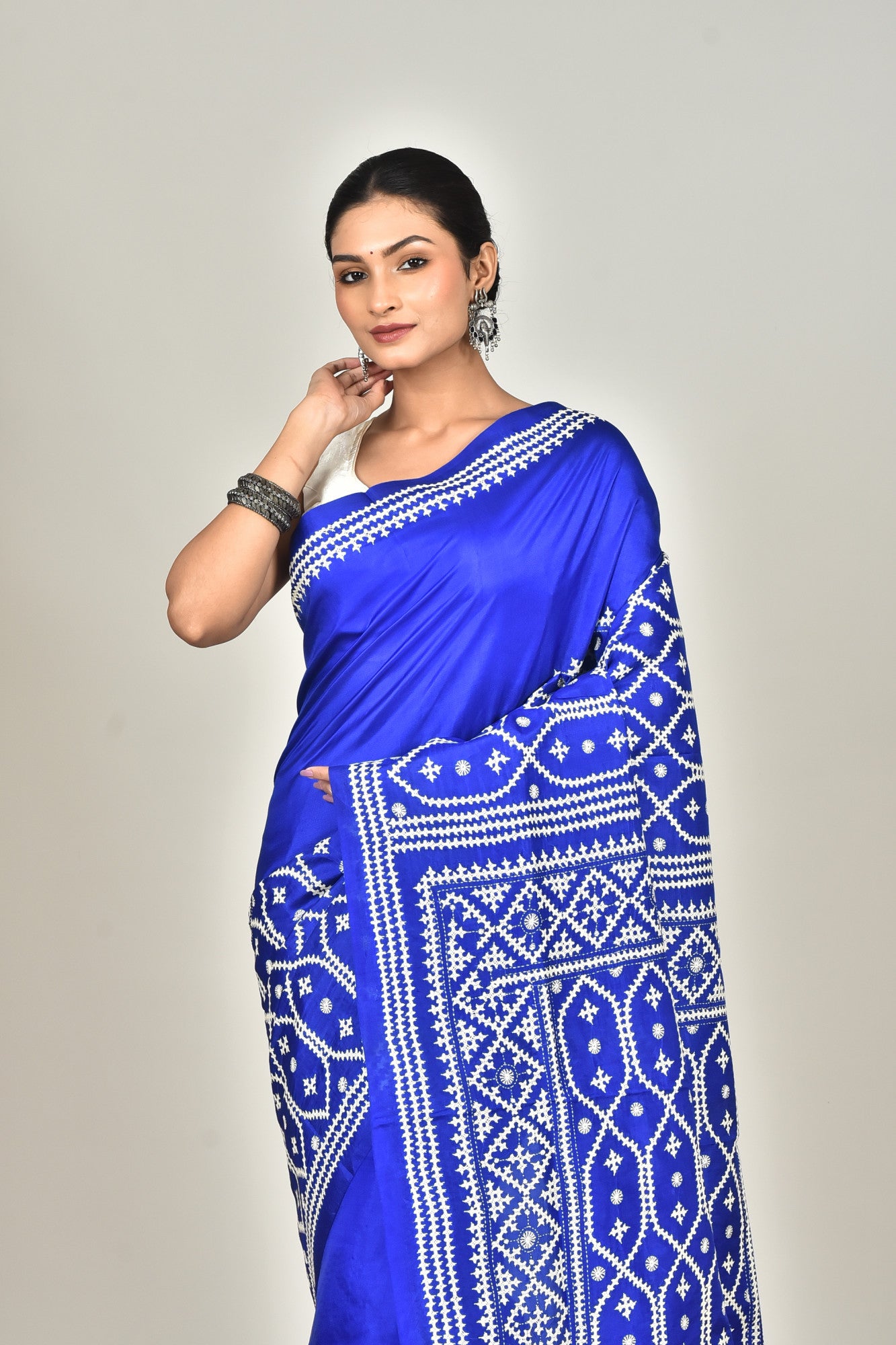 BANGALORE SILK GUJRATI STITCH SAREE Thumbnail