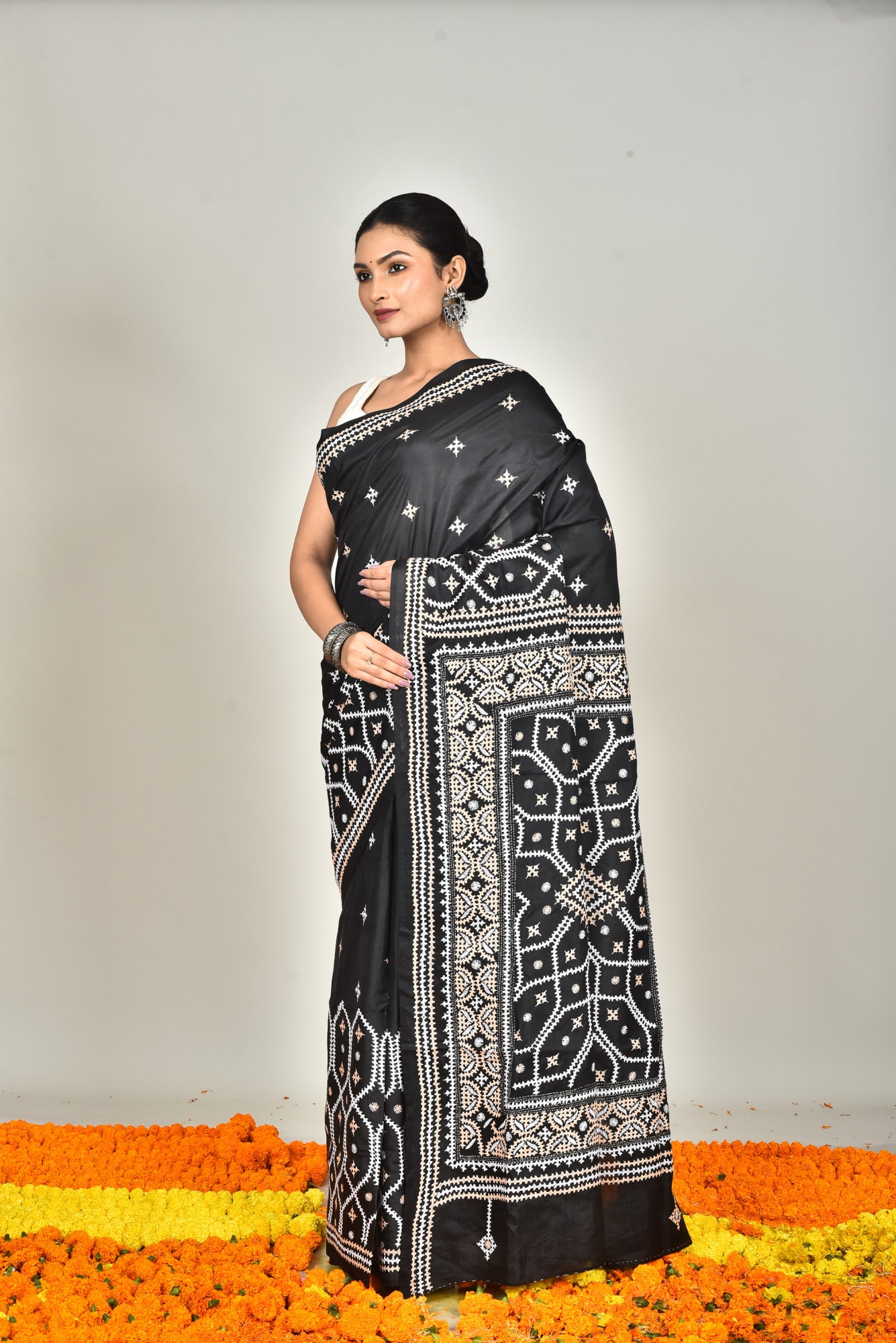 BANGALORE SILK GUJRATI STITCH SAREE Thumbnail