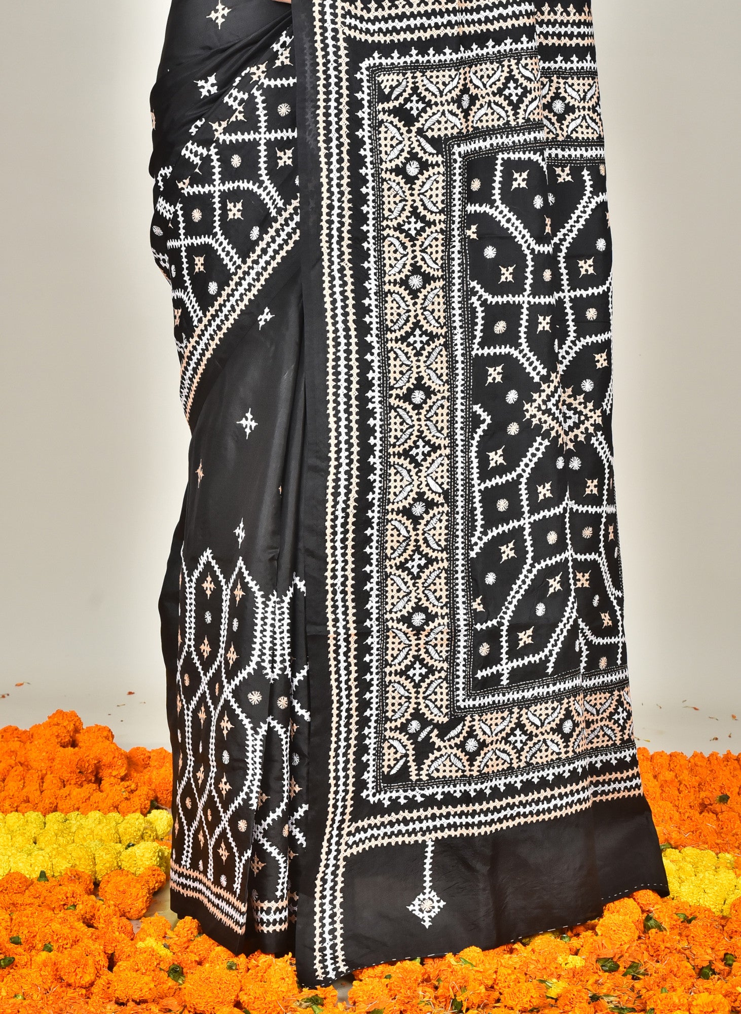 BANGALORE SILK GUJRATI STITCH SAREE Thumbnail