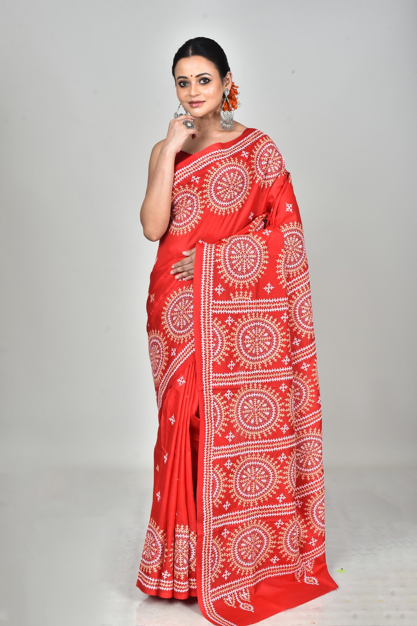 BANGALORE SILK GUJRATI STITCH SAREE Thumbnail
