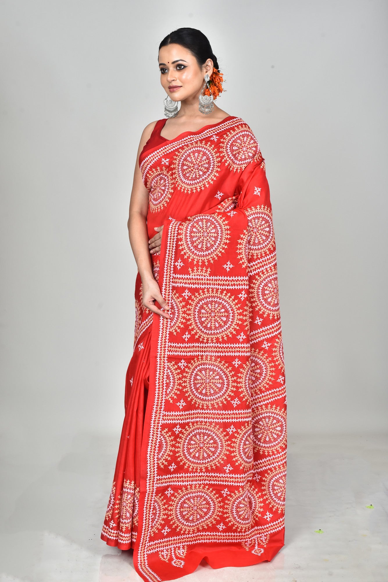 BANGALORE SILK GUJRATI STITCH SAREE Thumbnail