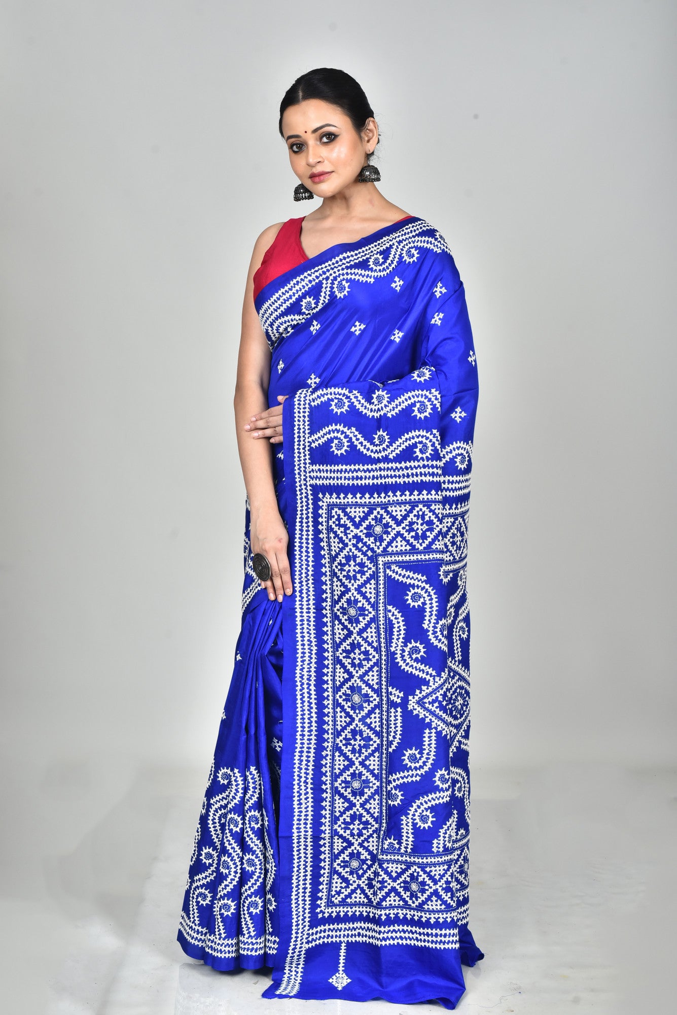 BANGALORE SILK GUJRATI STITCH SAREE Thumbnail