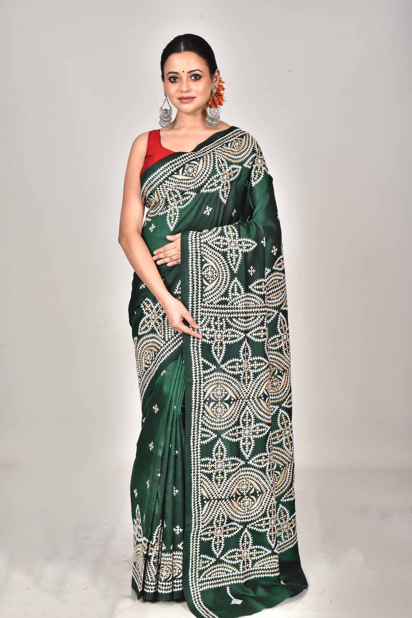 BANGALORE SILK GUJRATI STITCH SAREE