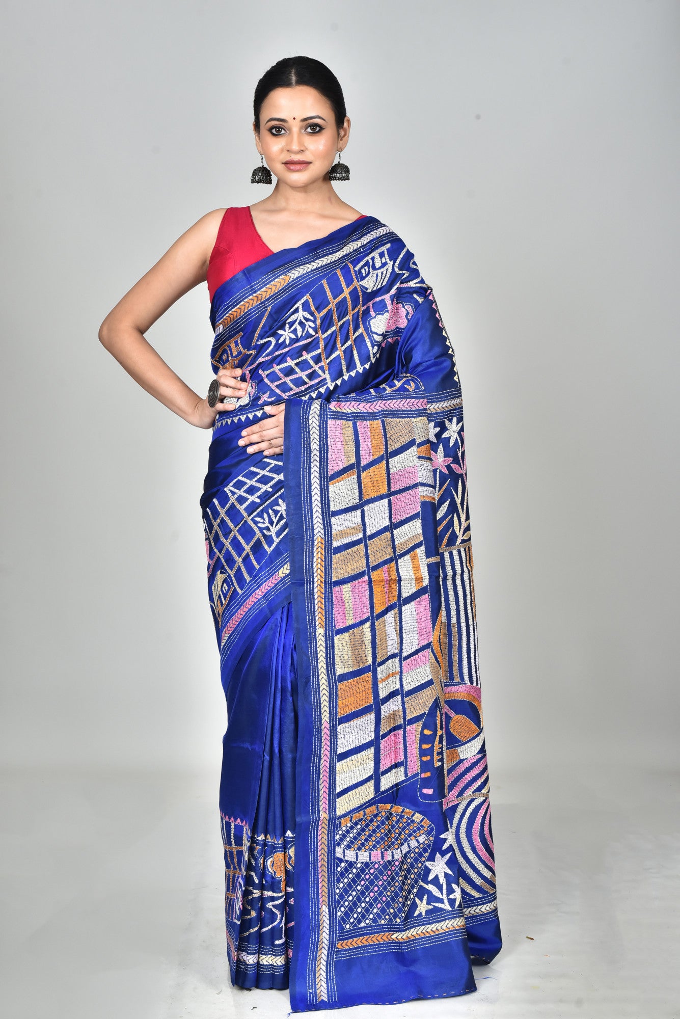 BANGALORE SILK KANTHA SAREE Thumbnail