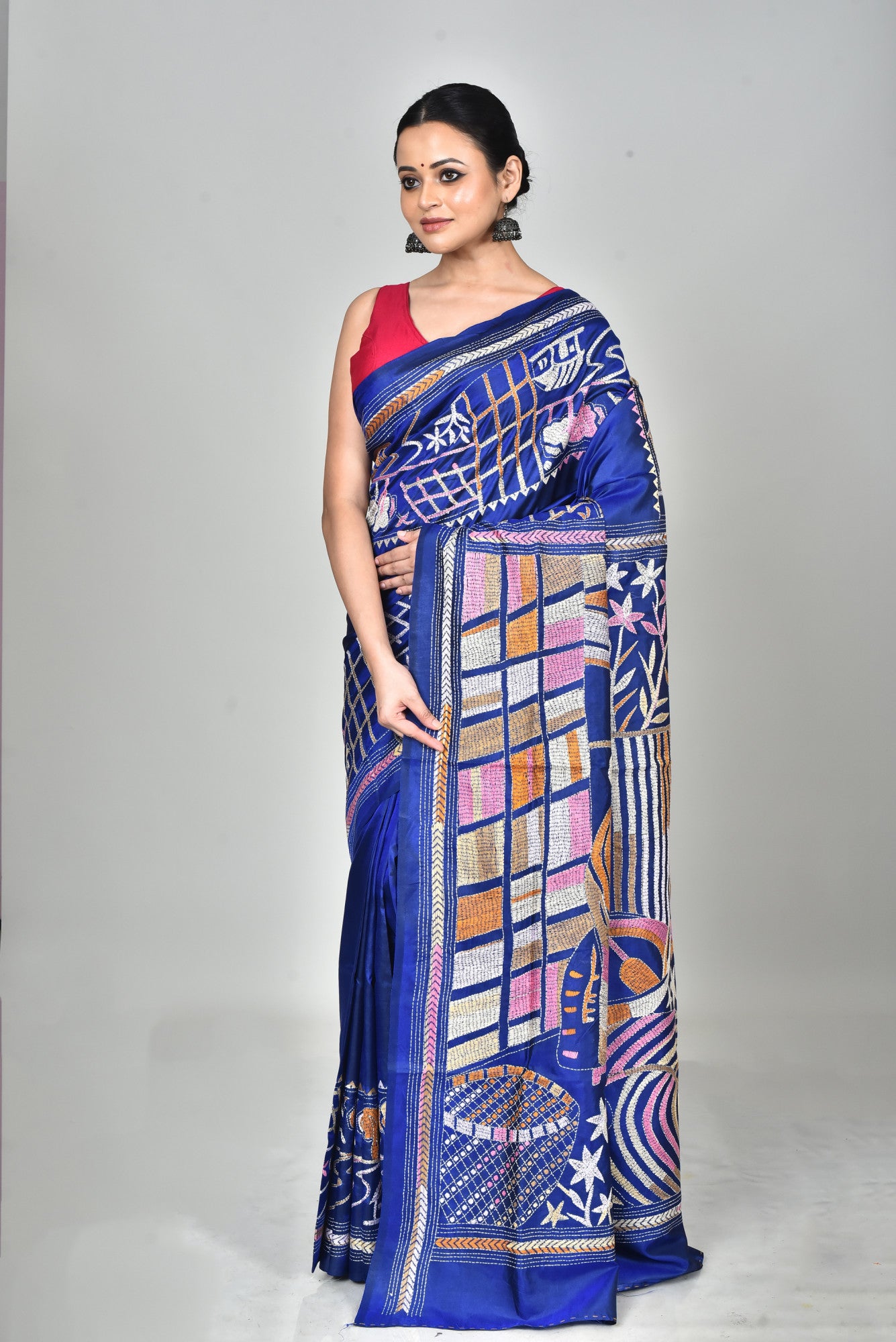 BANGALORE SILK KANTHA SAREE Thumbnail