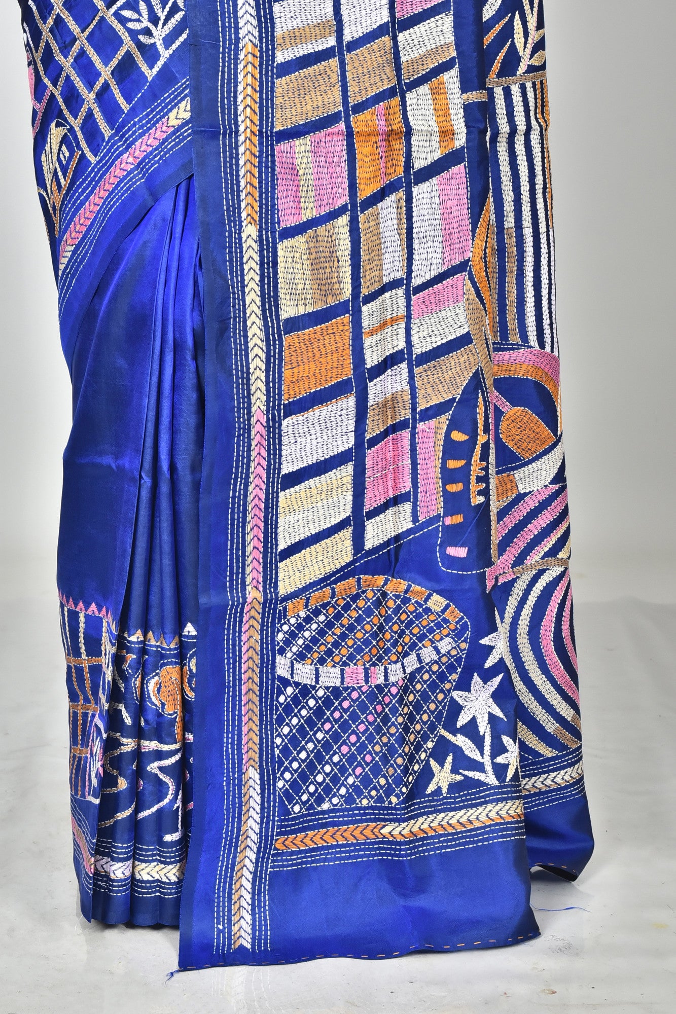BANGALORE SILK KANTHA SAREE Thumbnail