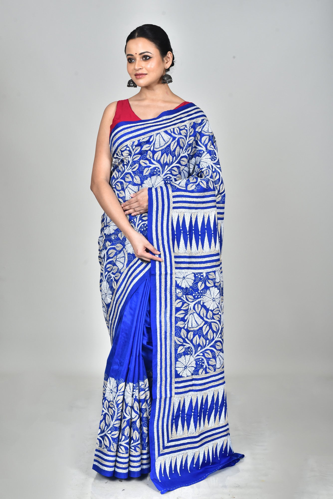 BANGALORE SILK KANTHA SAREE