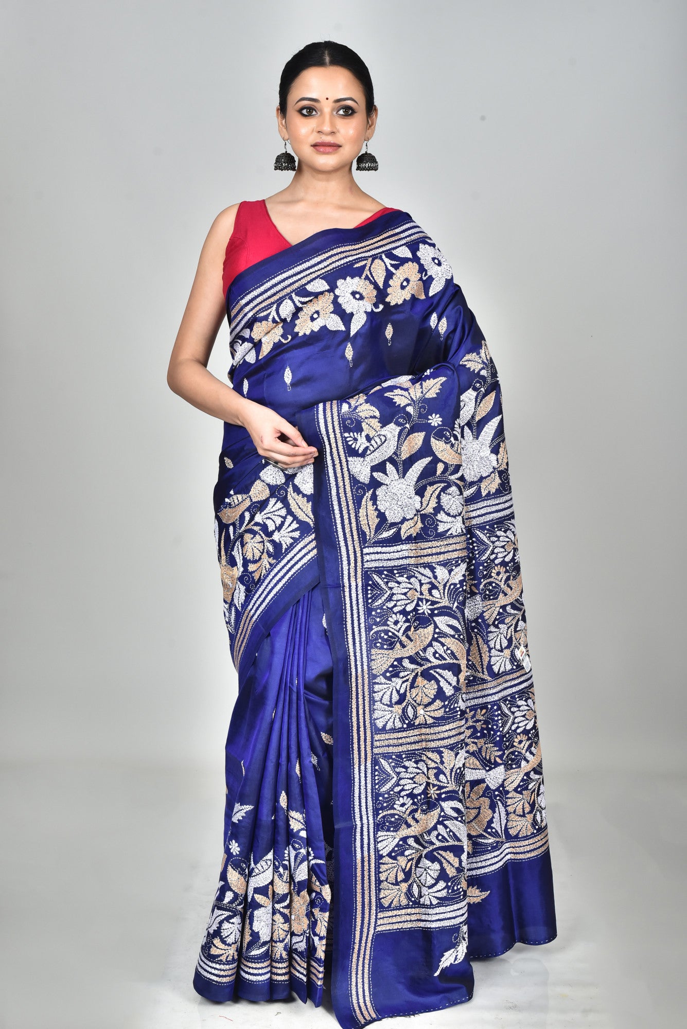 BANGALORE SILK KANTHA SAREE