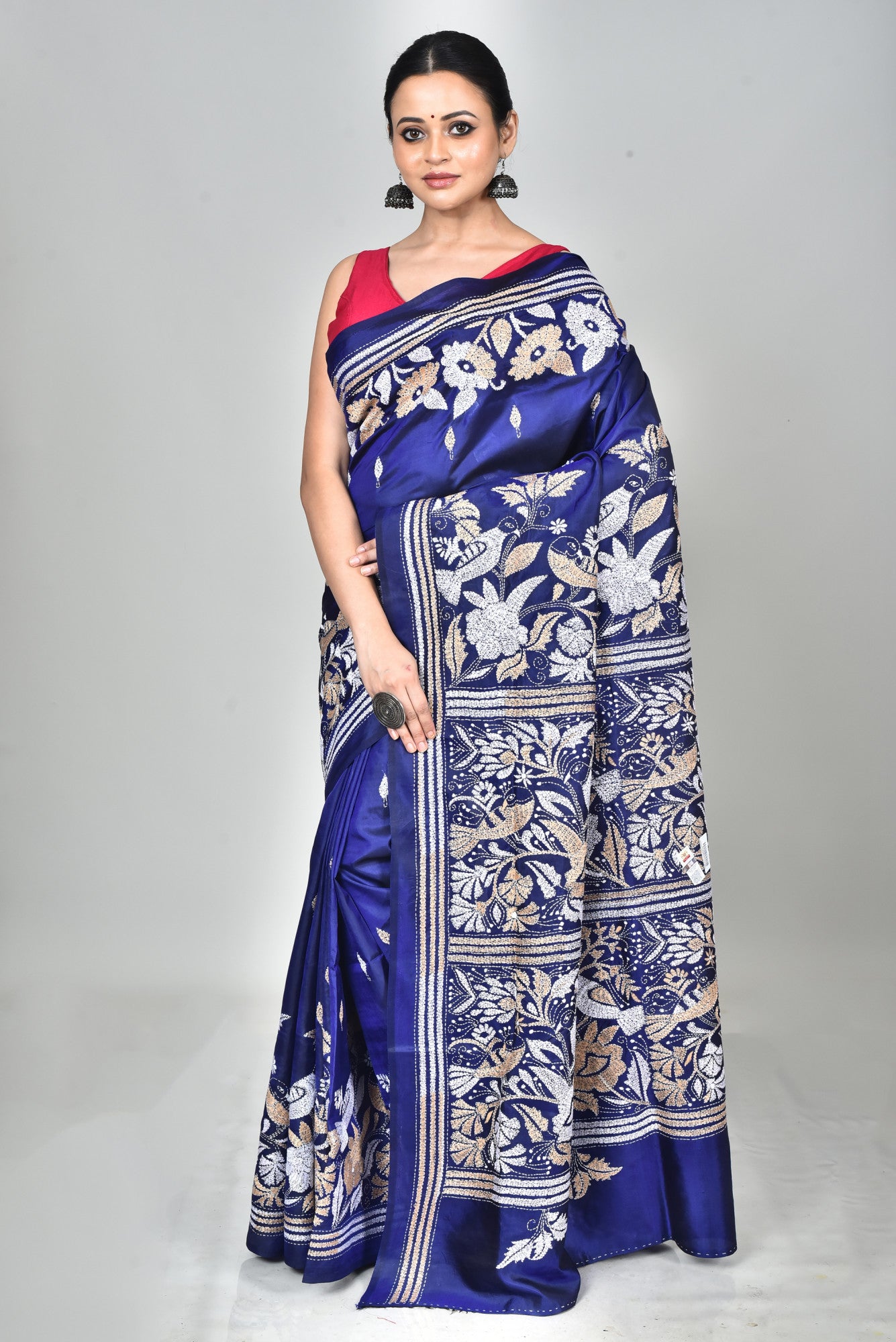 BANGALORE SILK KANTHA SAREE Thumbnail