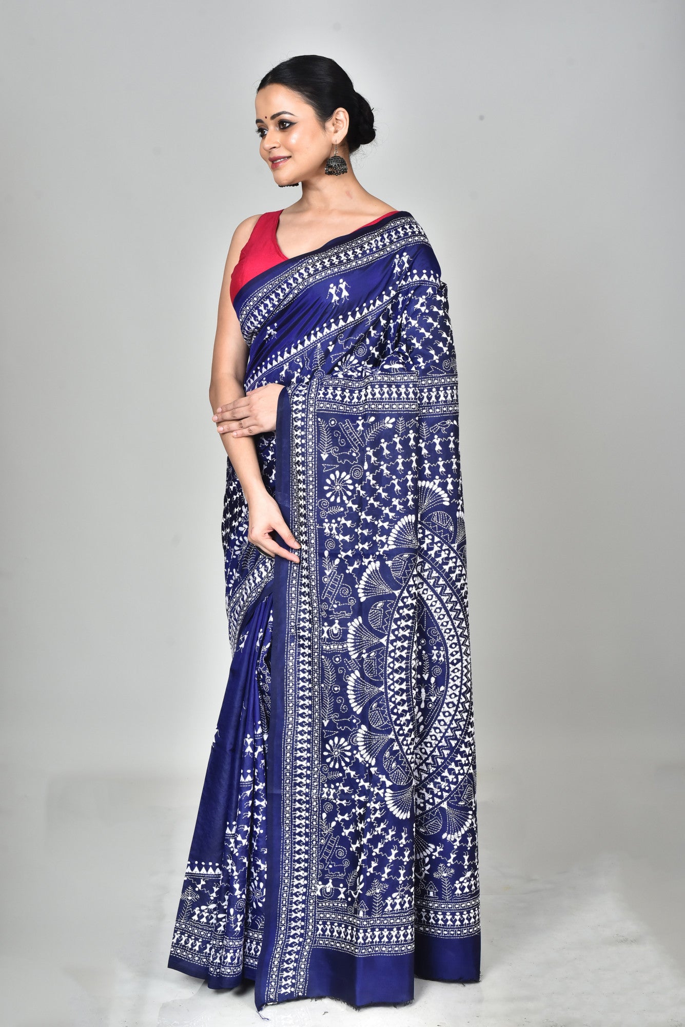 BANGALORE SILK KANTHA SAREE Thumbnail