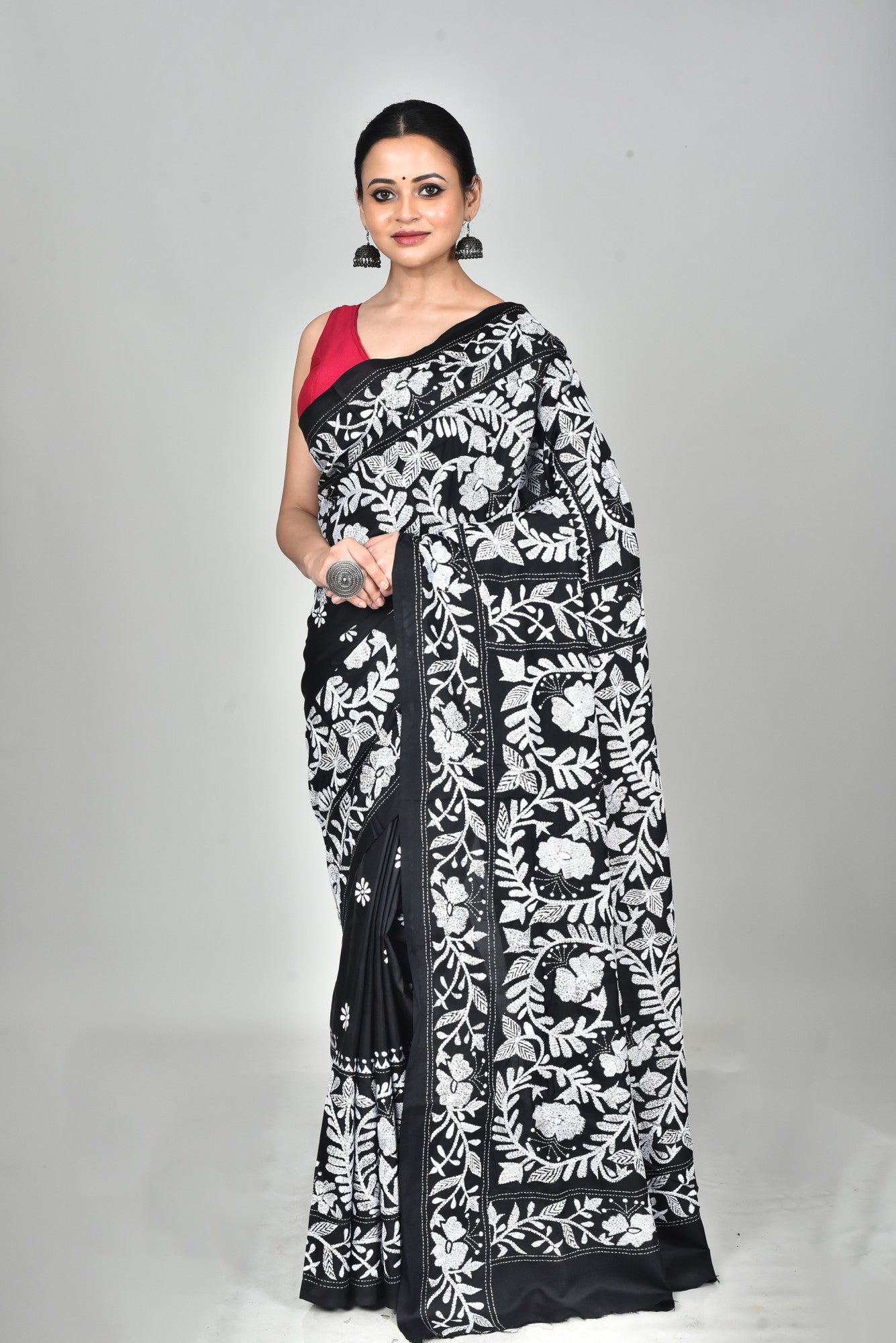 BANGALORE SILK KANTHA SAREE
