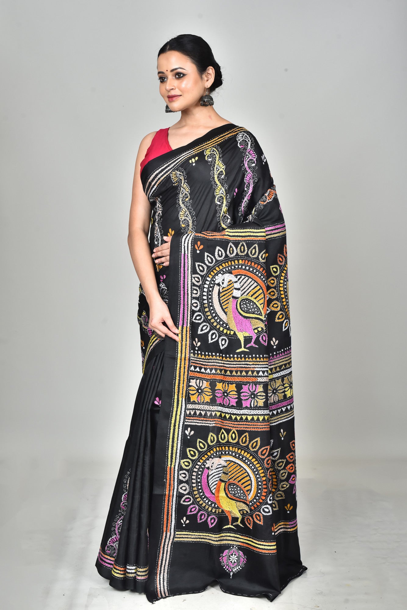 BANGALORE SILK KANTHA SAREE Thumbnail