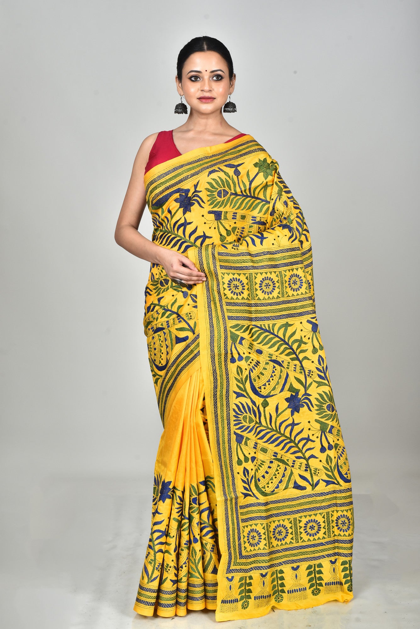 BANGALORE SILK KANTHA SAREE