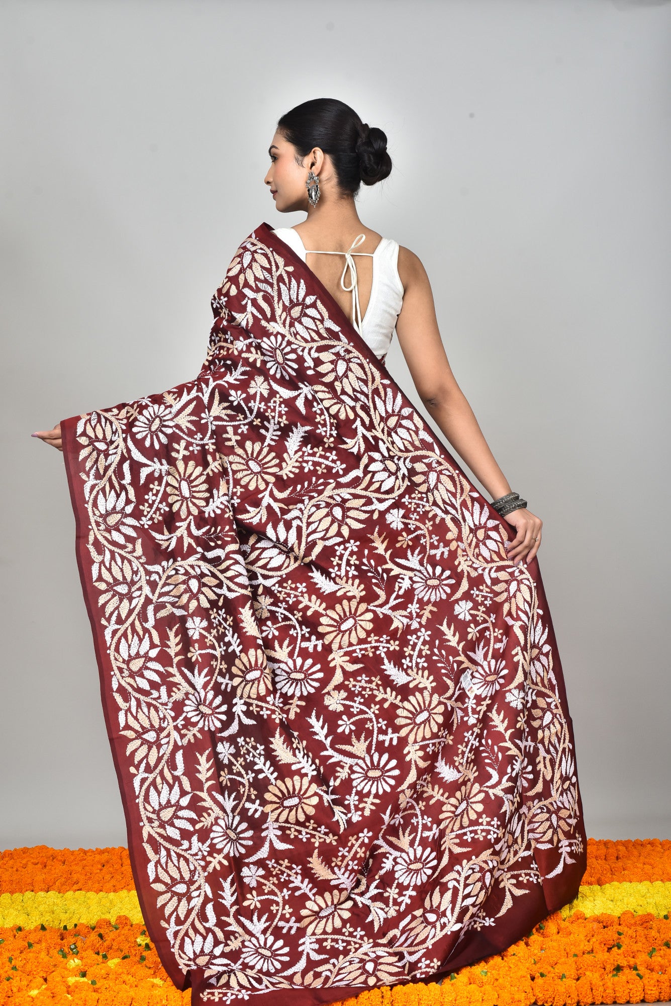 BANGALORE SILK KANTHA SAREE Thumbnail