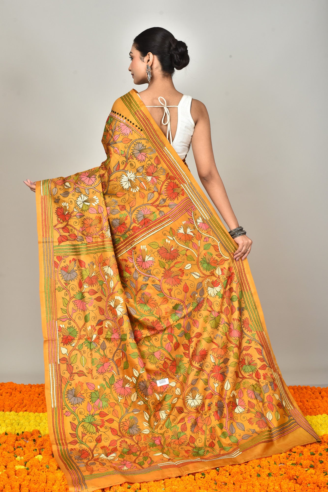 BANGALORE SILK KANTHA SAREE Thumbnail