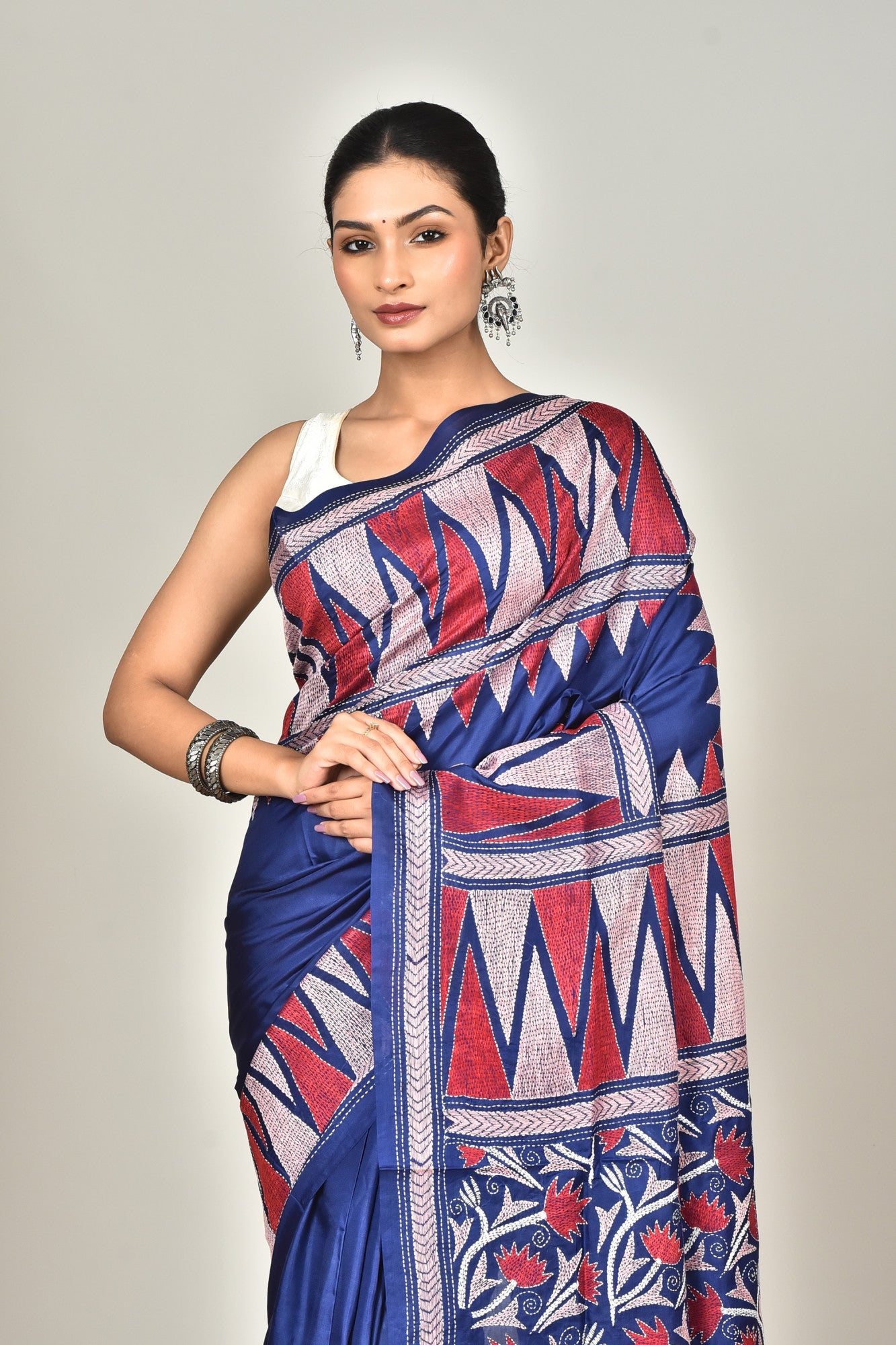 BANGALORE SILK KANTHA SAREE