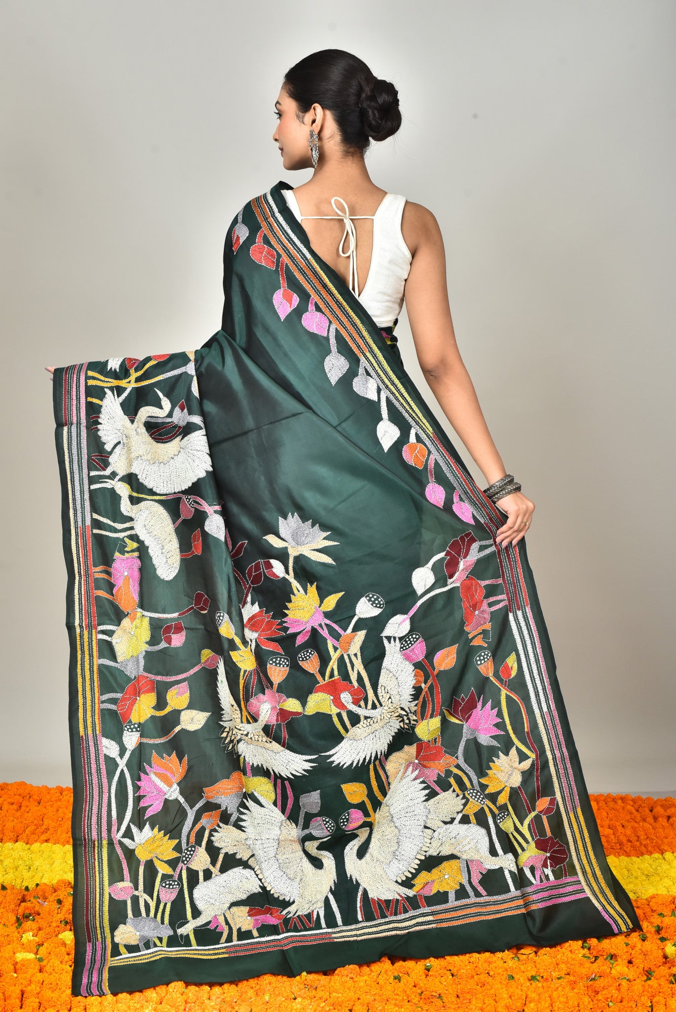BANGALORE SILK KANTHA SAREE Thumbnail