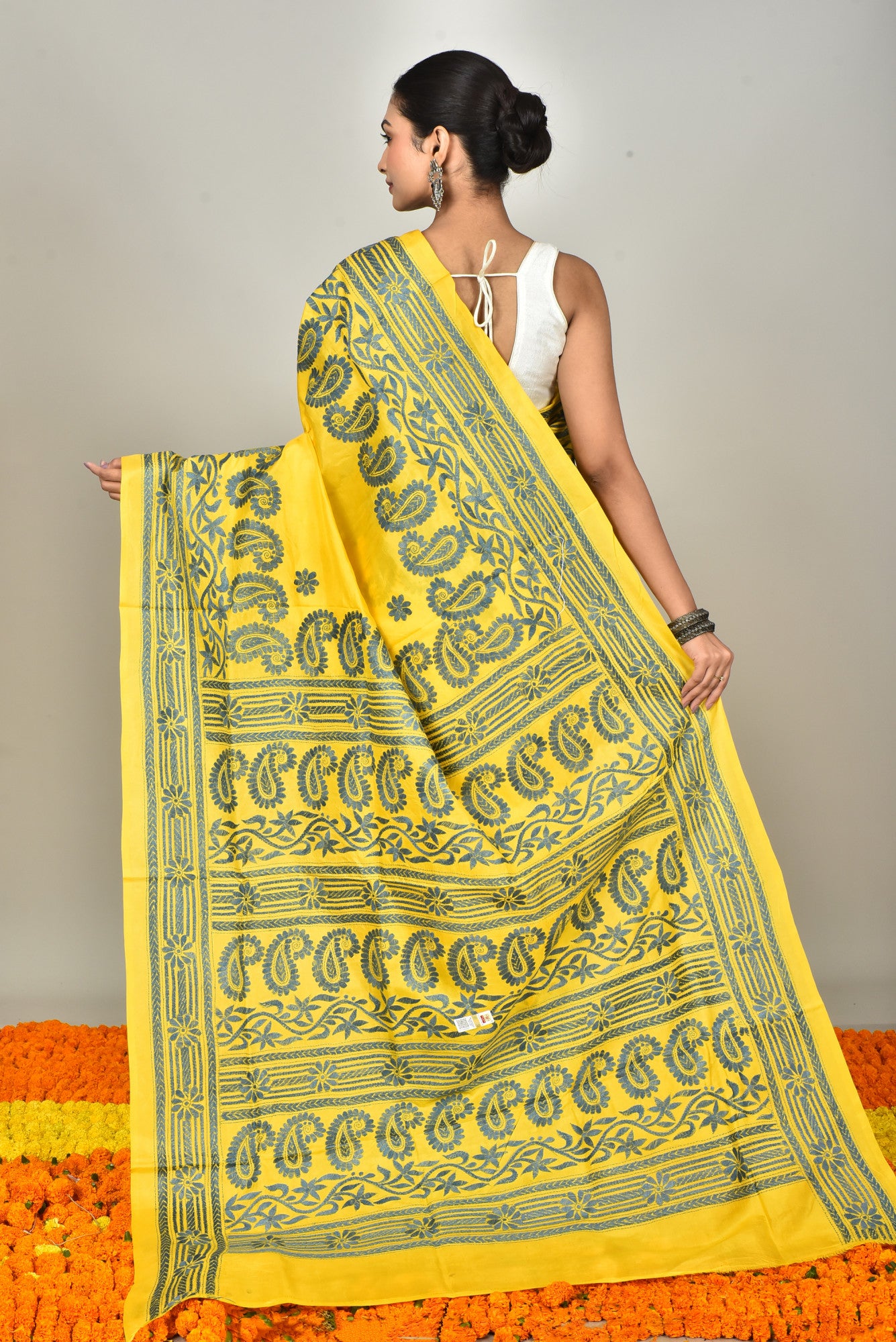 BANGALORE SILK KANTHA SAREE Thumbnail