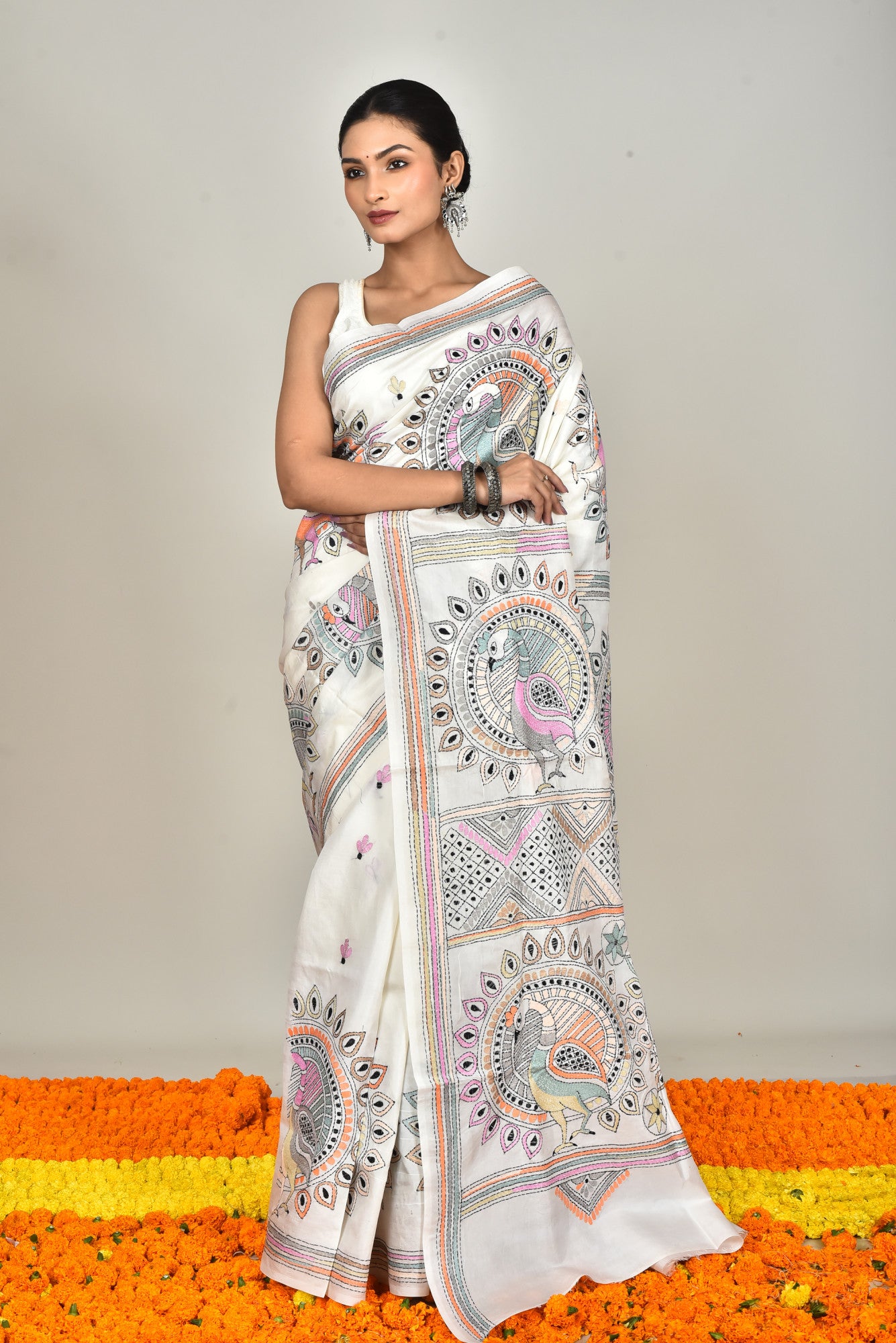 BANGALORE SILK KANTHA SAREE