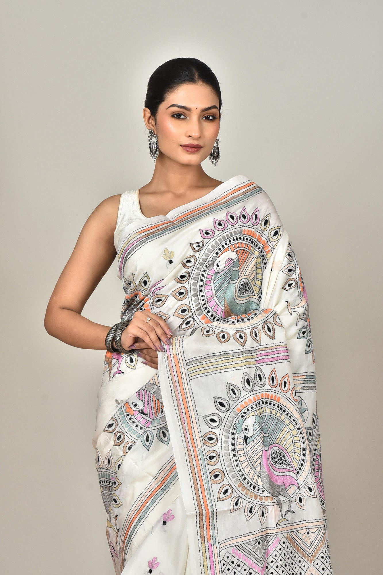 BANGALORE SILK KANTHA SAREE Thumbnail