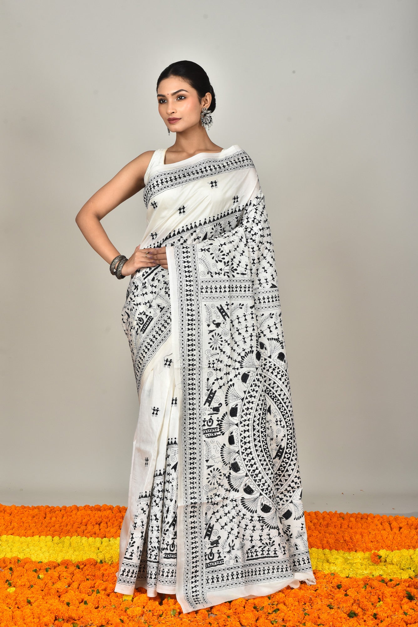 BANGALORE SILK KANTHA SAREE