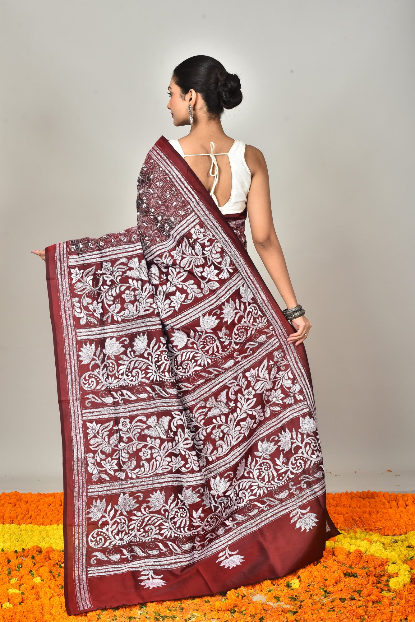 BANGALORE SILK KANTHA SAREE Thumbnail