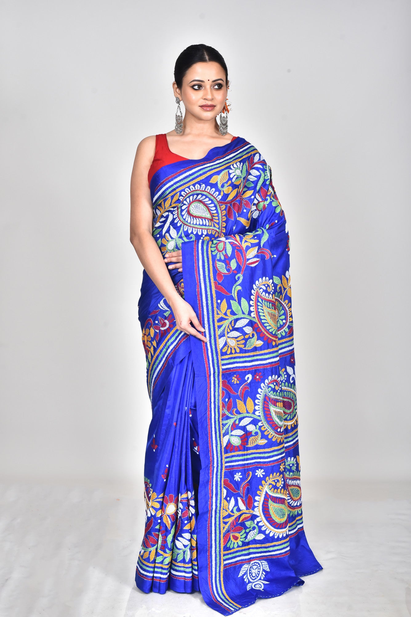 PURE SILK KANTHA SAREE Thumbnail