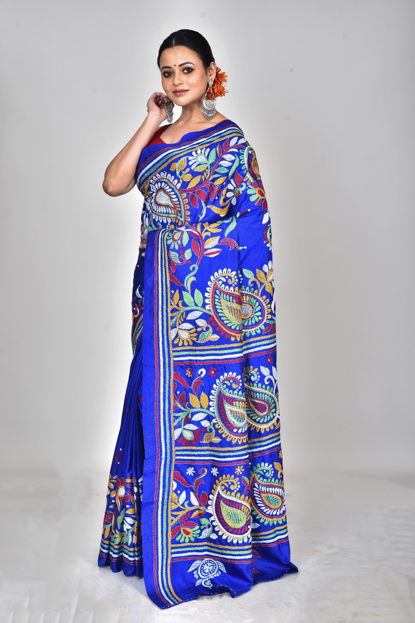 PURE SILK KANTHA SAREE