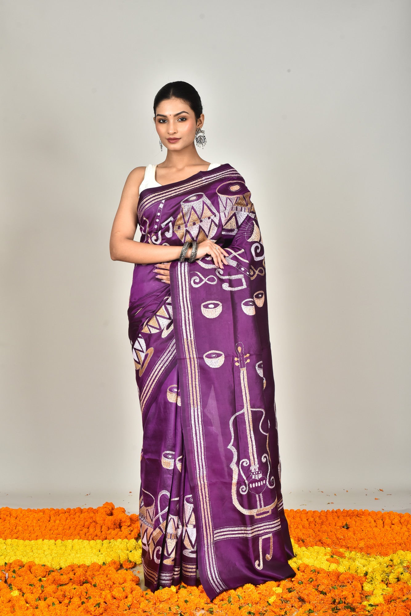 BANGALORE SILK KANTHA SAREE