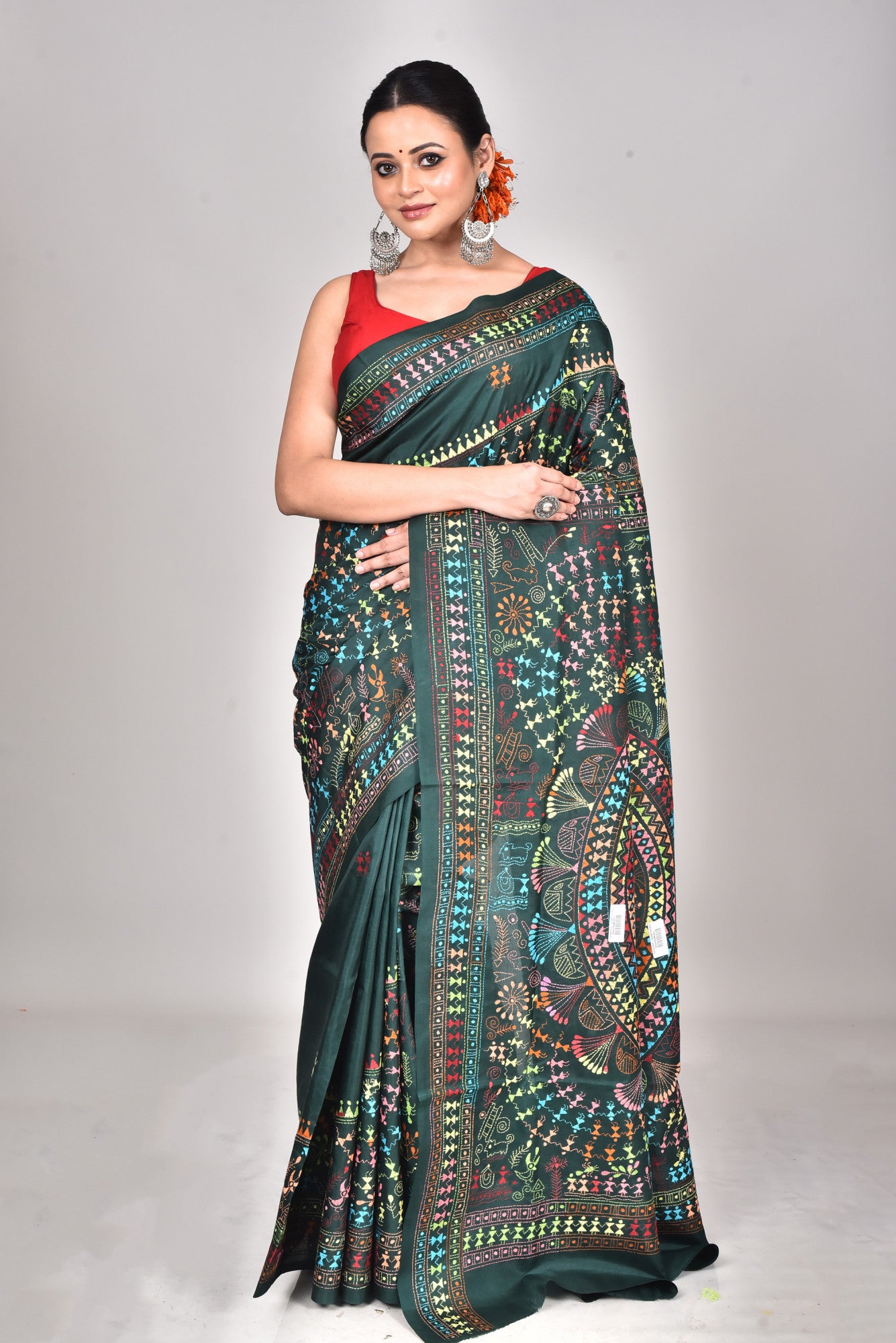 BANGALORE SILK KANTHA SAREE Thumbnail