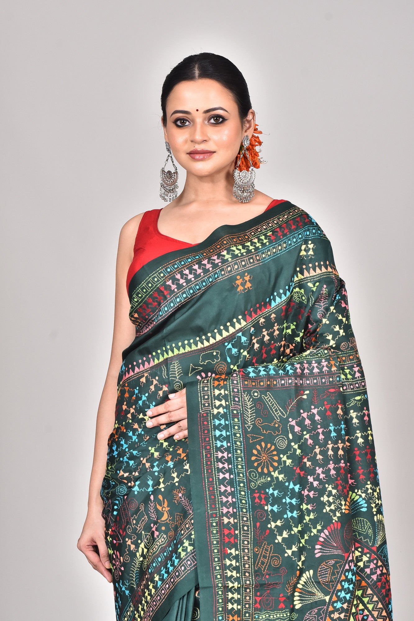 BANGALORE SILK KANTHA SAREE Thumbnail