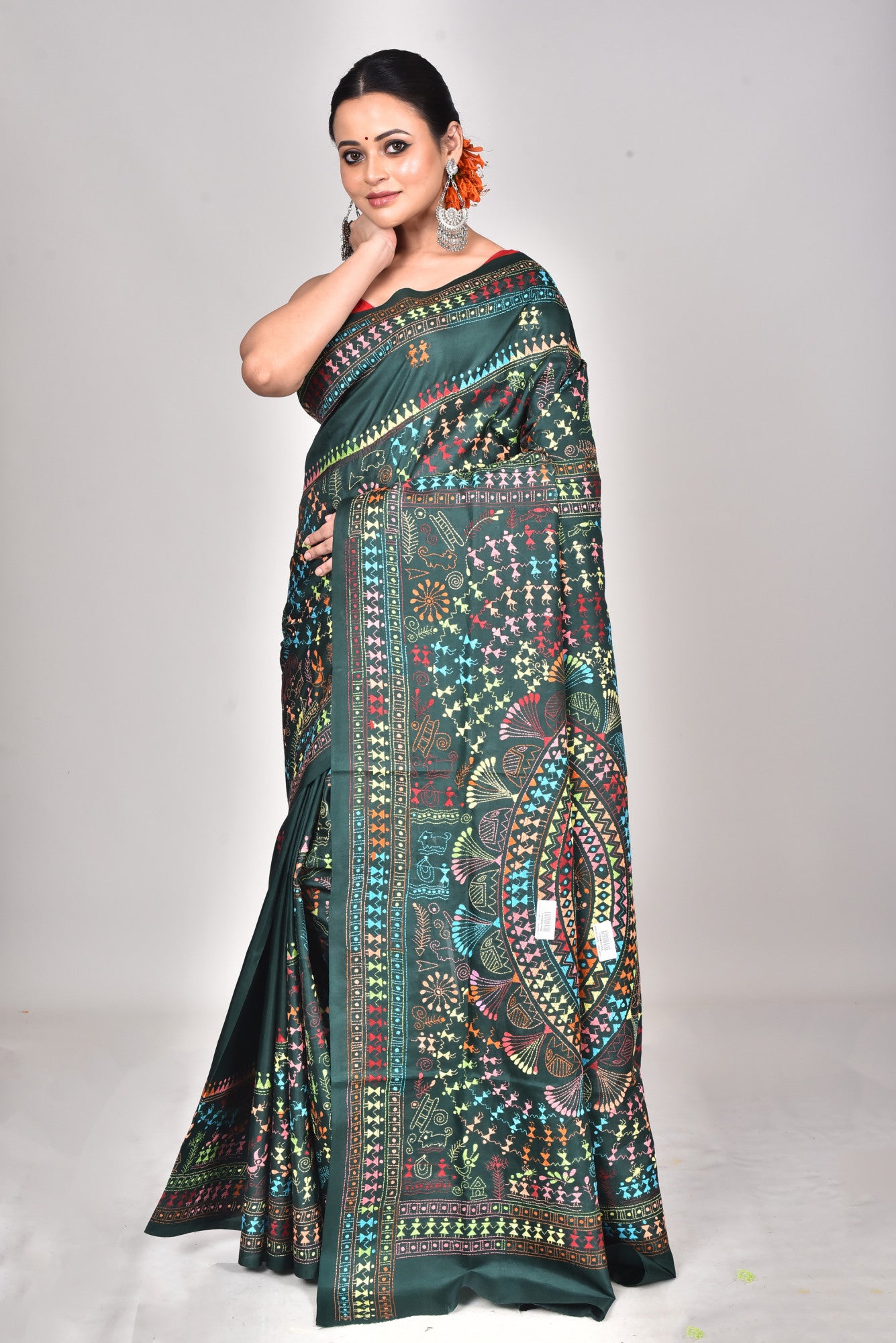 BANGALORE SILK KANTHA SAREE Thumbnail