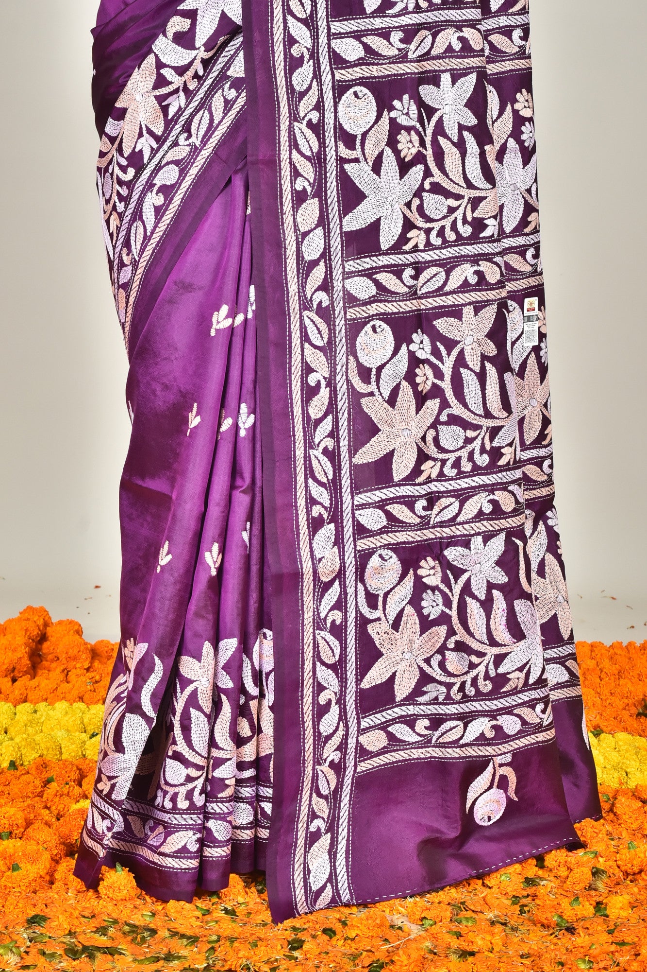 BANGALORE SILK KANTHA SAREE Thumbnail