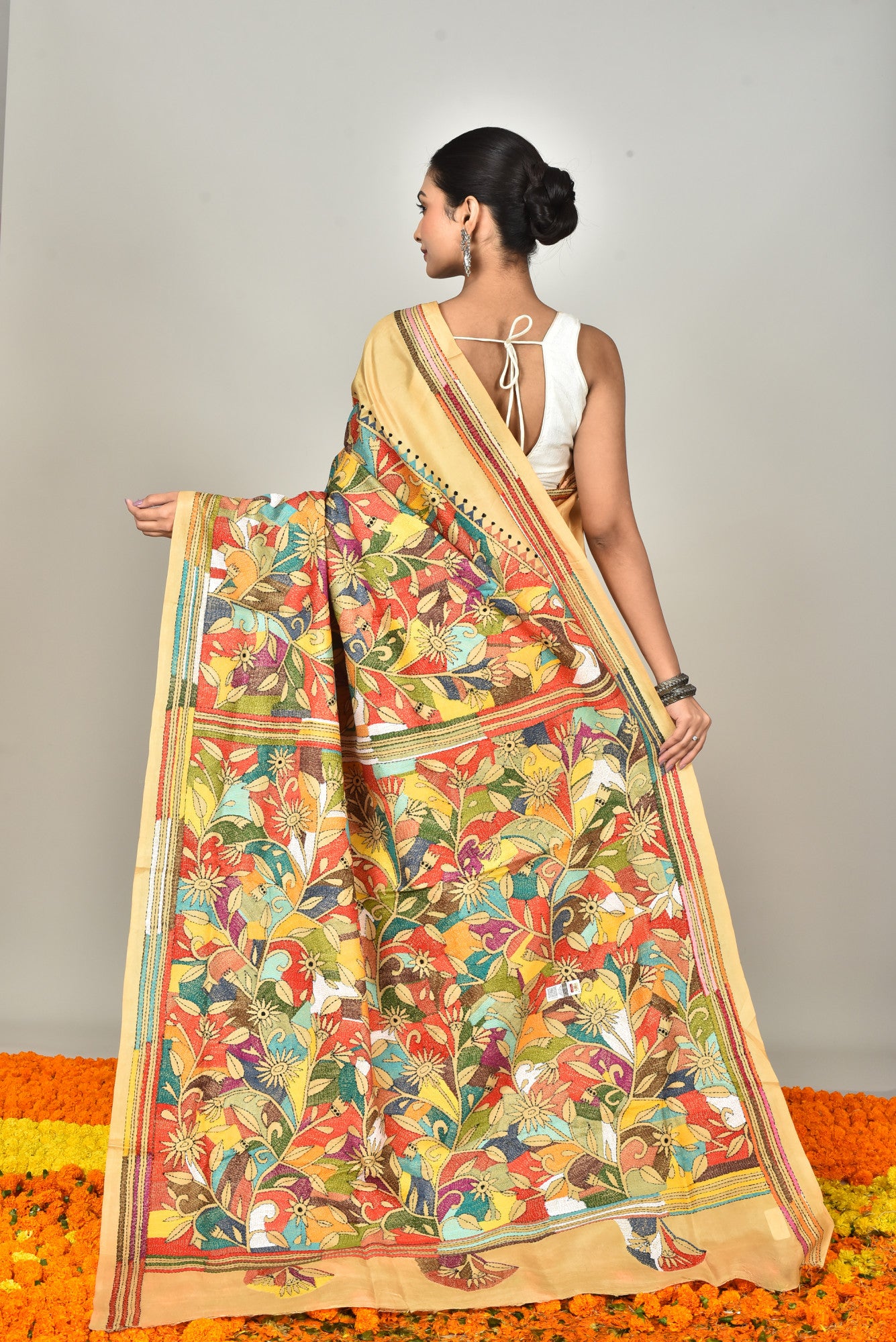 BANGALORE SILK KANTHA SAREE Thumbnail