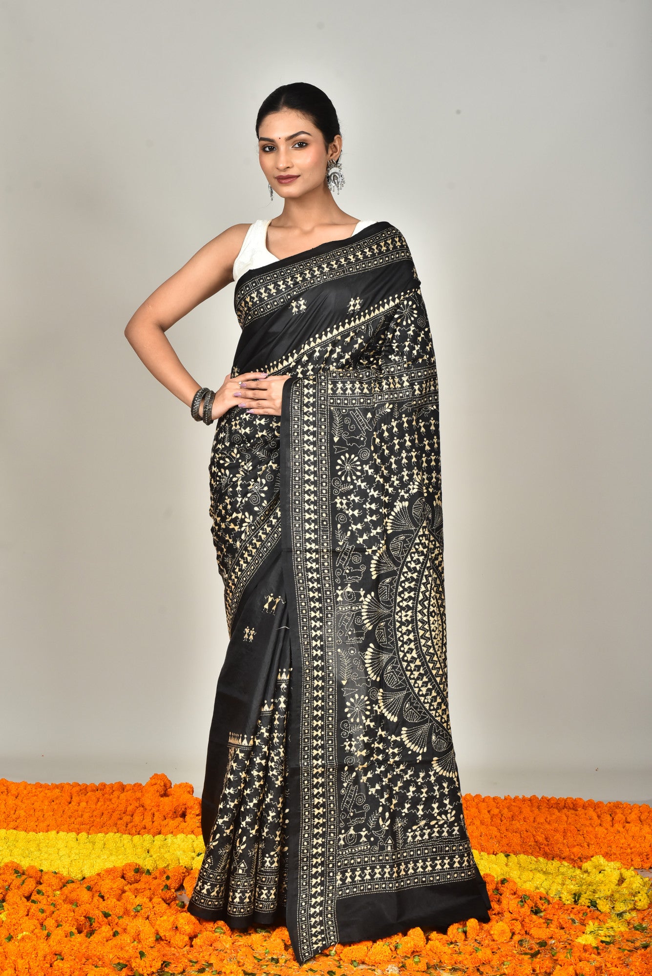 BANGALORE SILK KANTHA SAREE