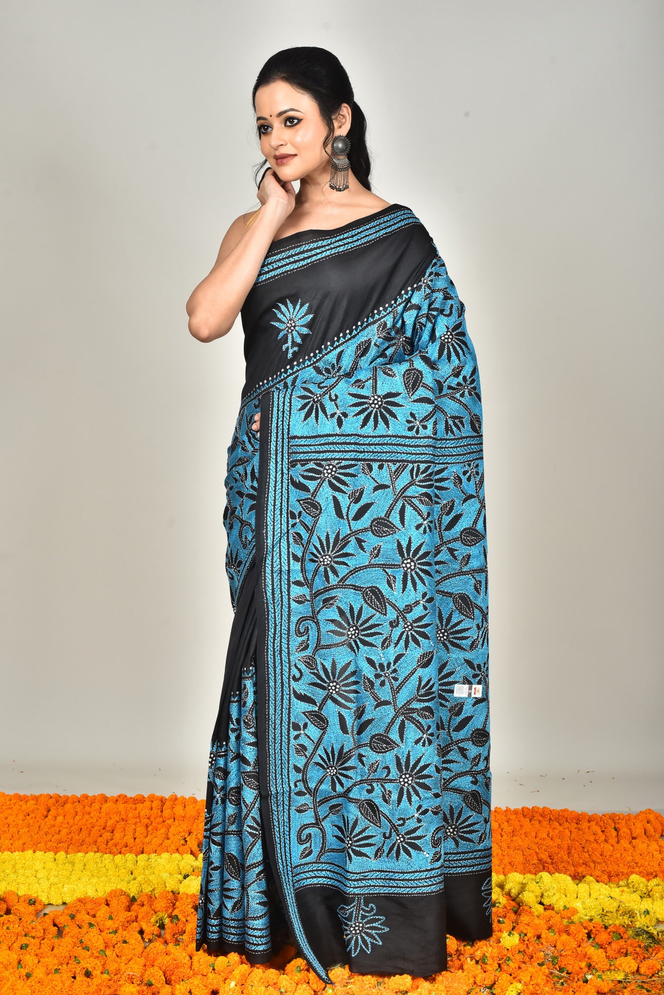 BANGALORE SILK  KANTHA SAREE Thumbnail