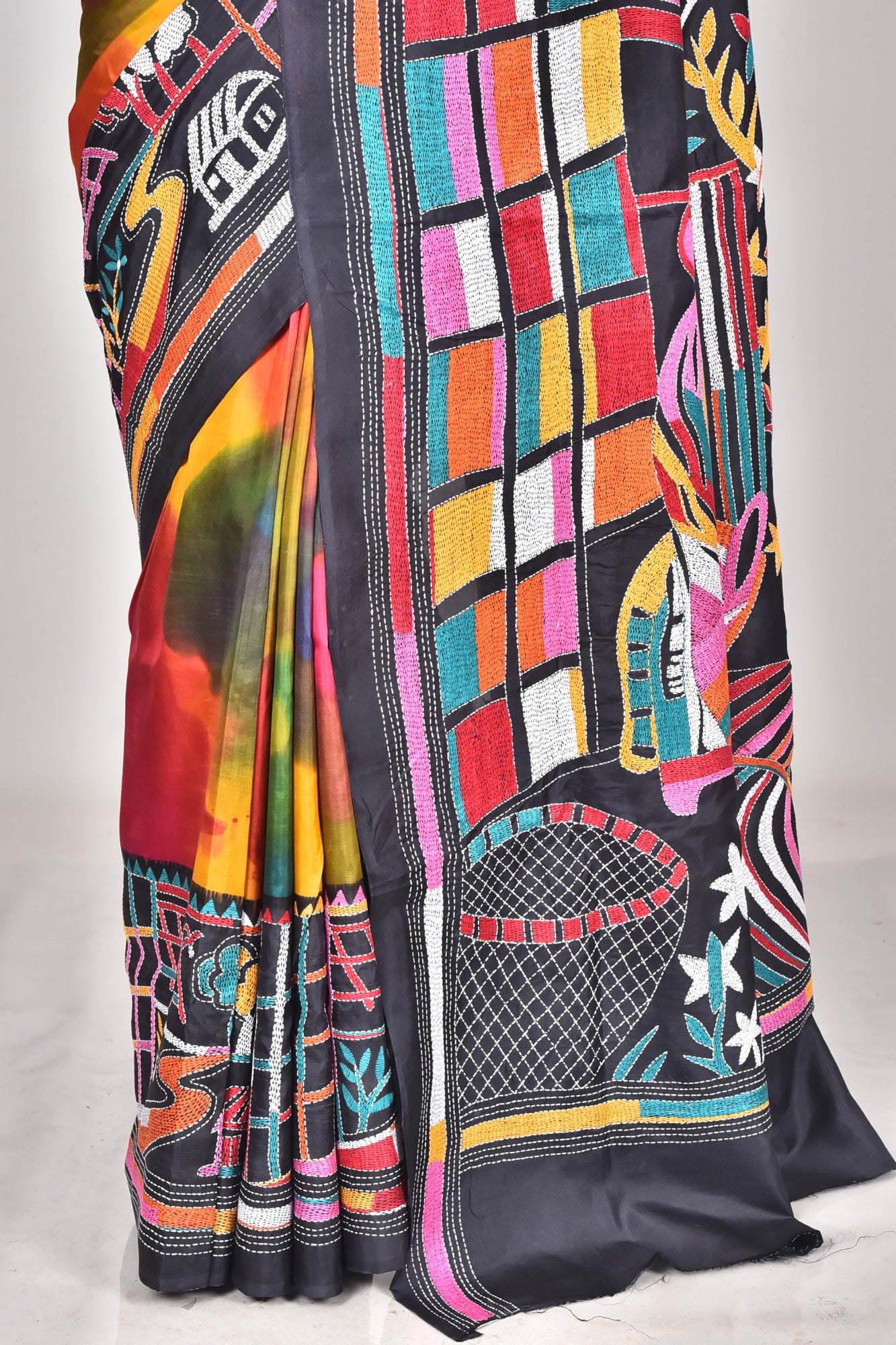 BANGALORE SILK KANTHA SAREE Thumbnail