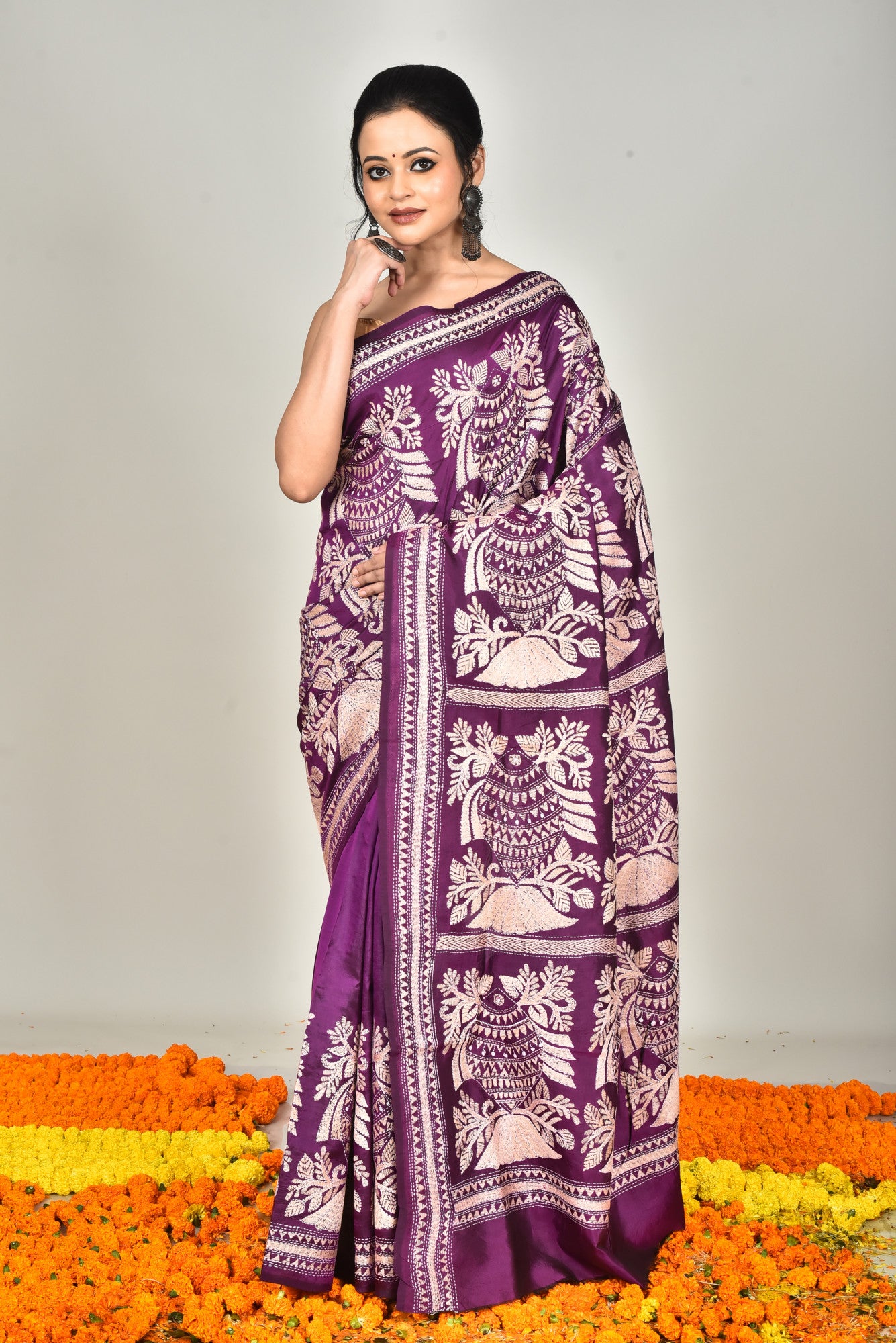 BANGALORE SILK  KANTHA SAREE