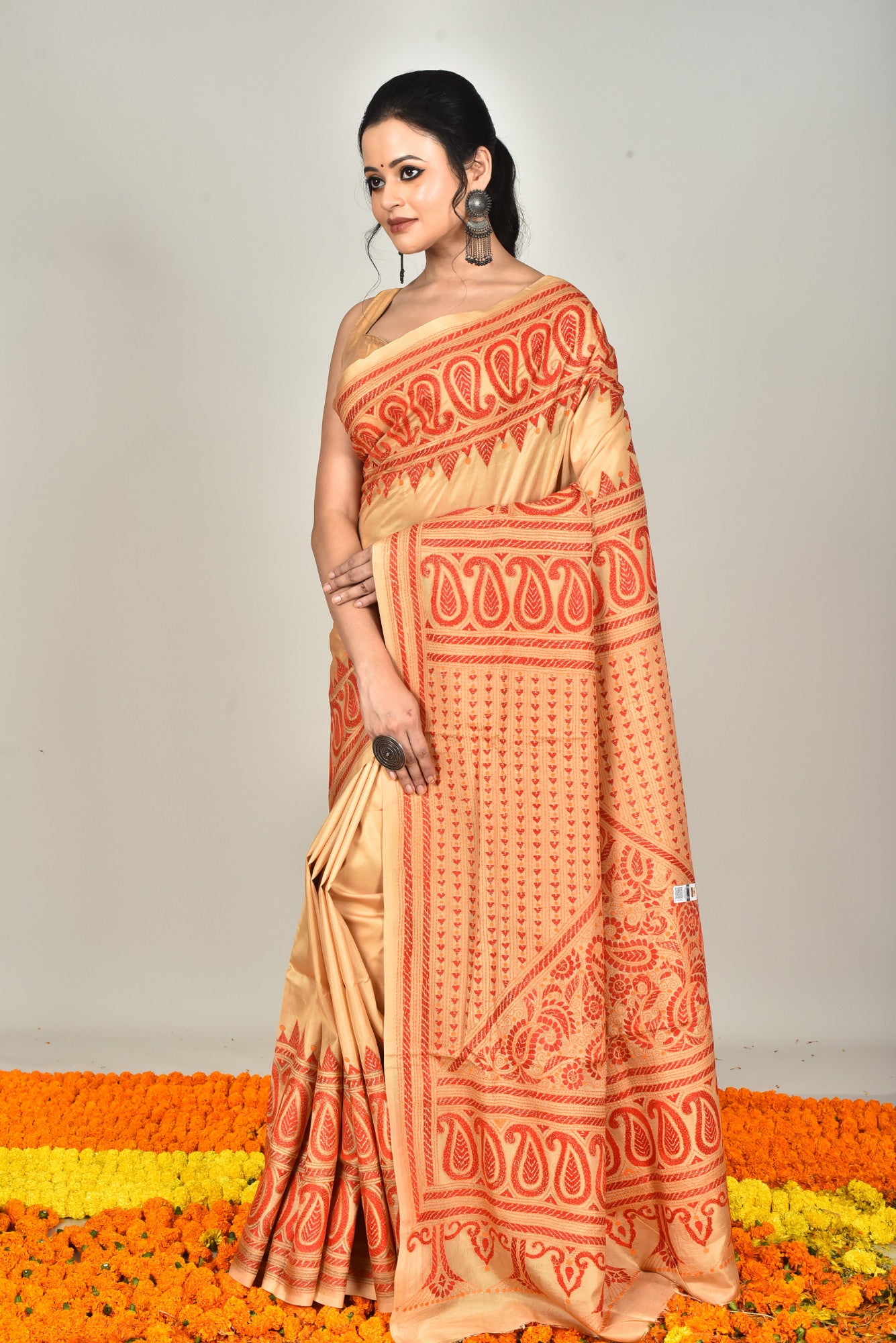 BANGALORE SILK  KANTHA SAREE Thumbnail