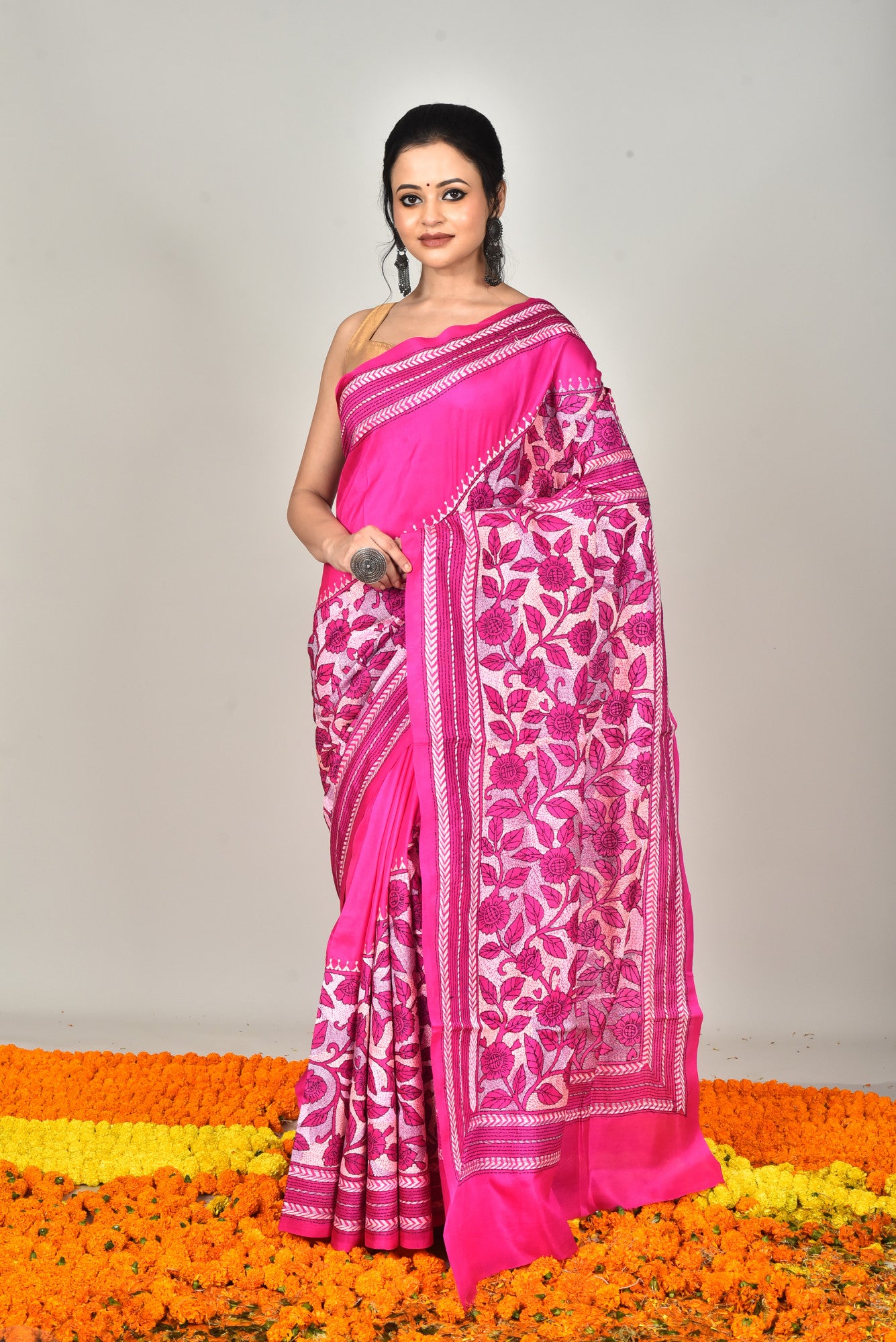 BANGALORE SILK  KANTHA SAREE