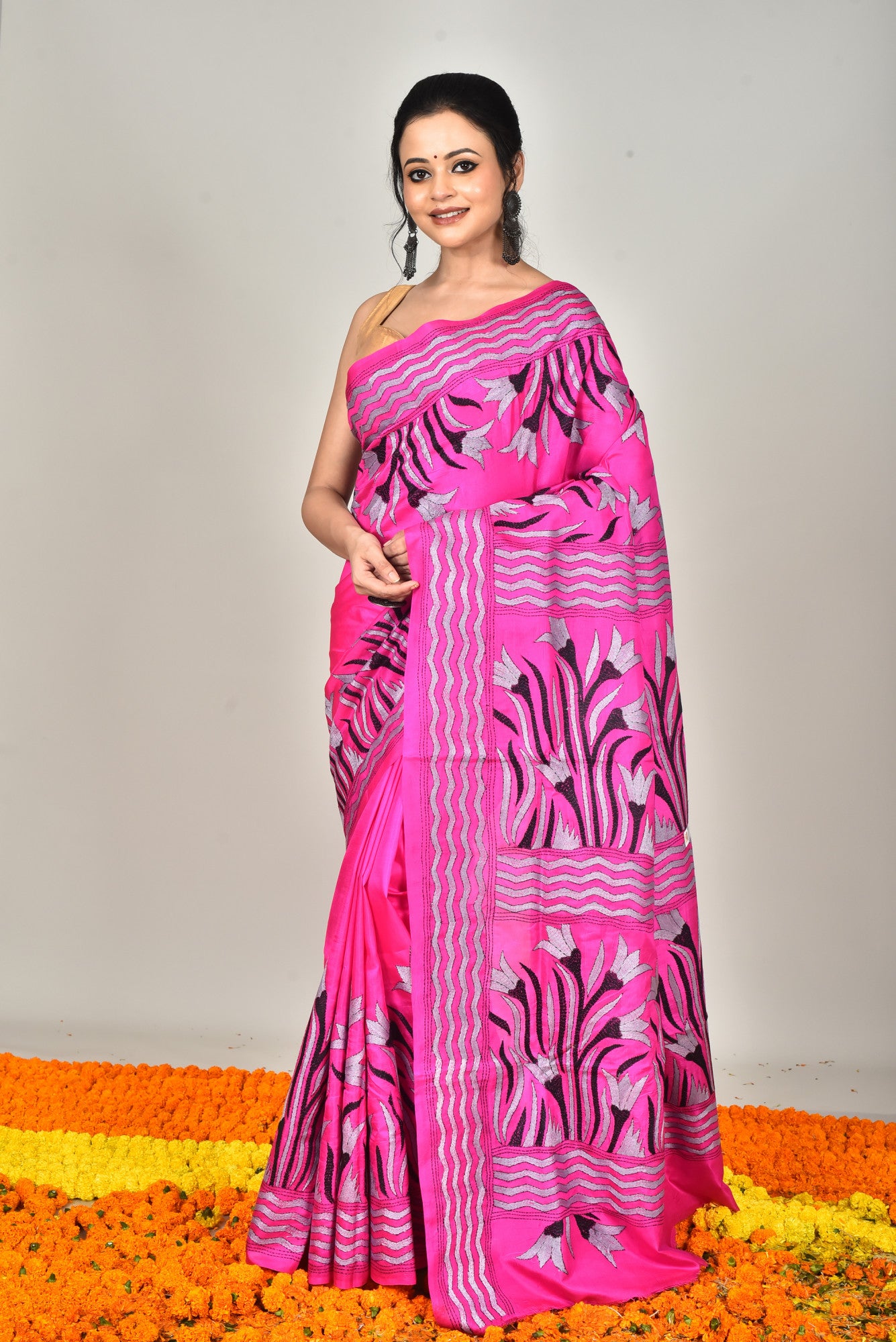 BANGALORE SILK  KANTHA SAREE