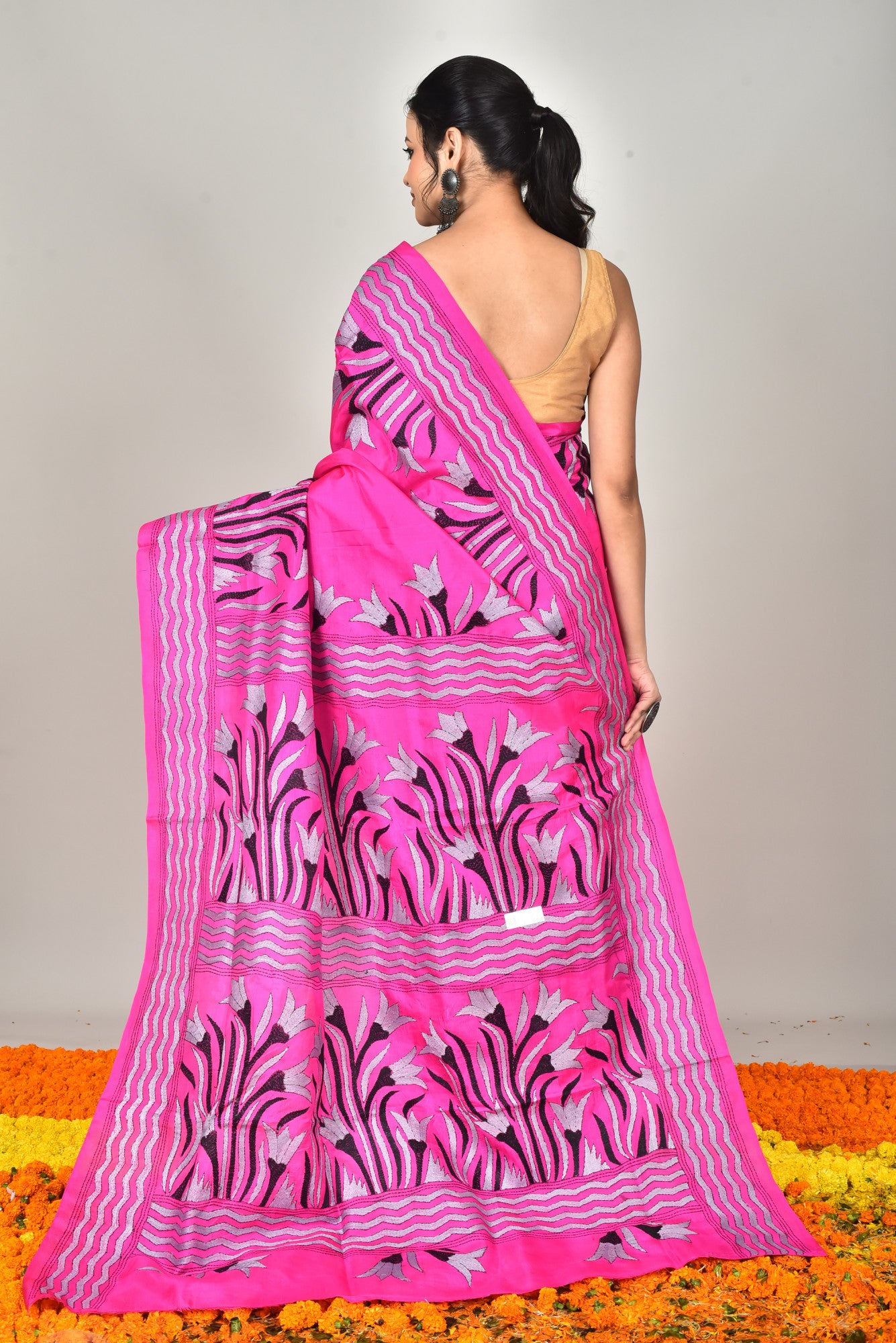 BANGALORE SILK  KANTHA SAREE Thumbnail